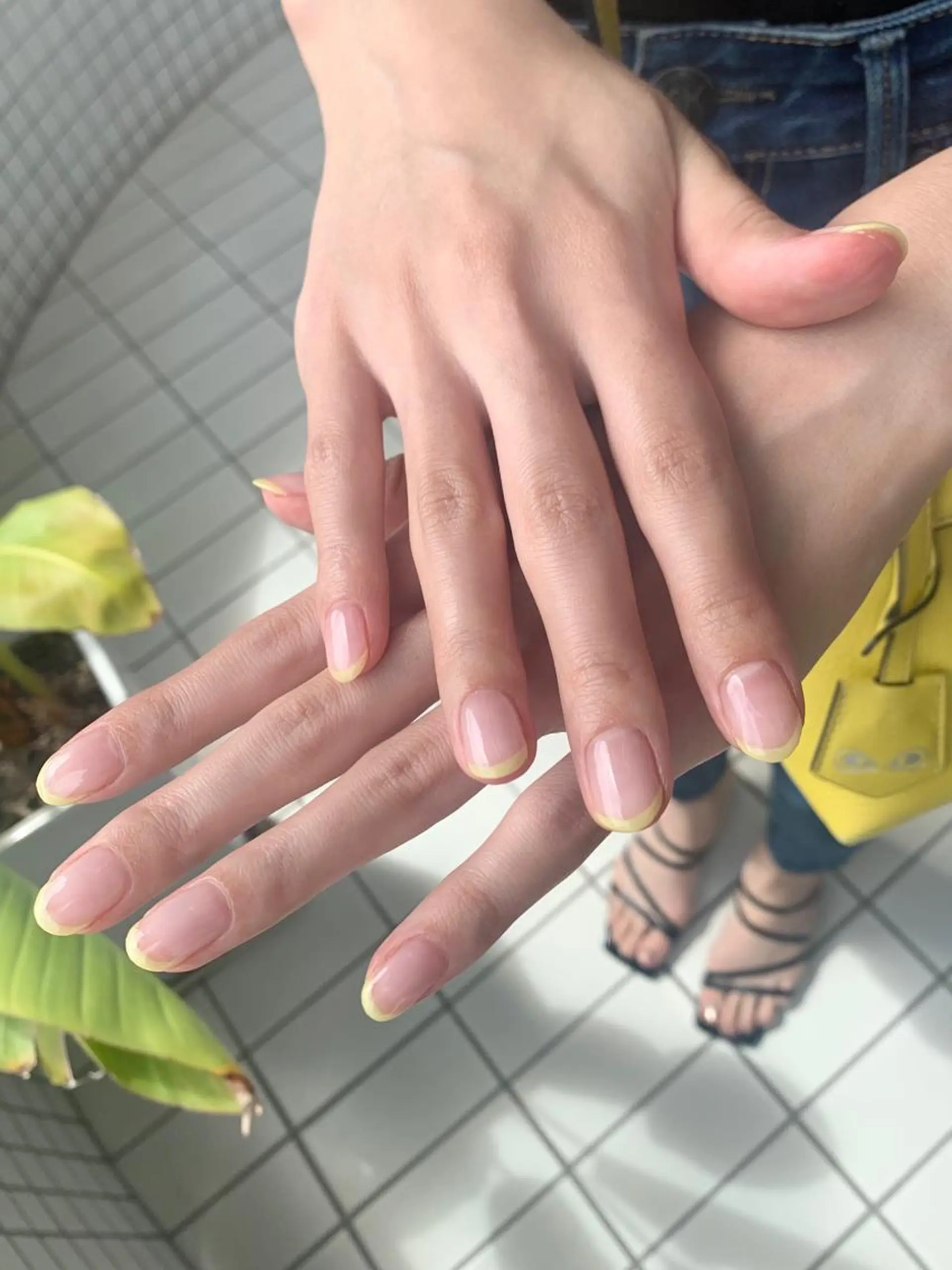 ネイル フレンチネイル おそろいネイル 黄色 ハンドネイル N.barber / koderaのネイルデザイン