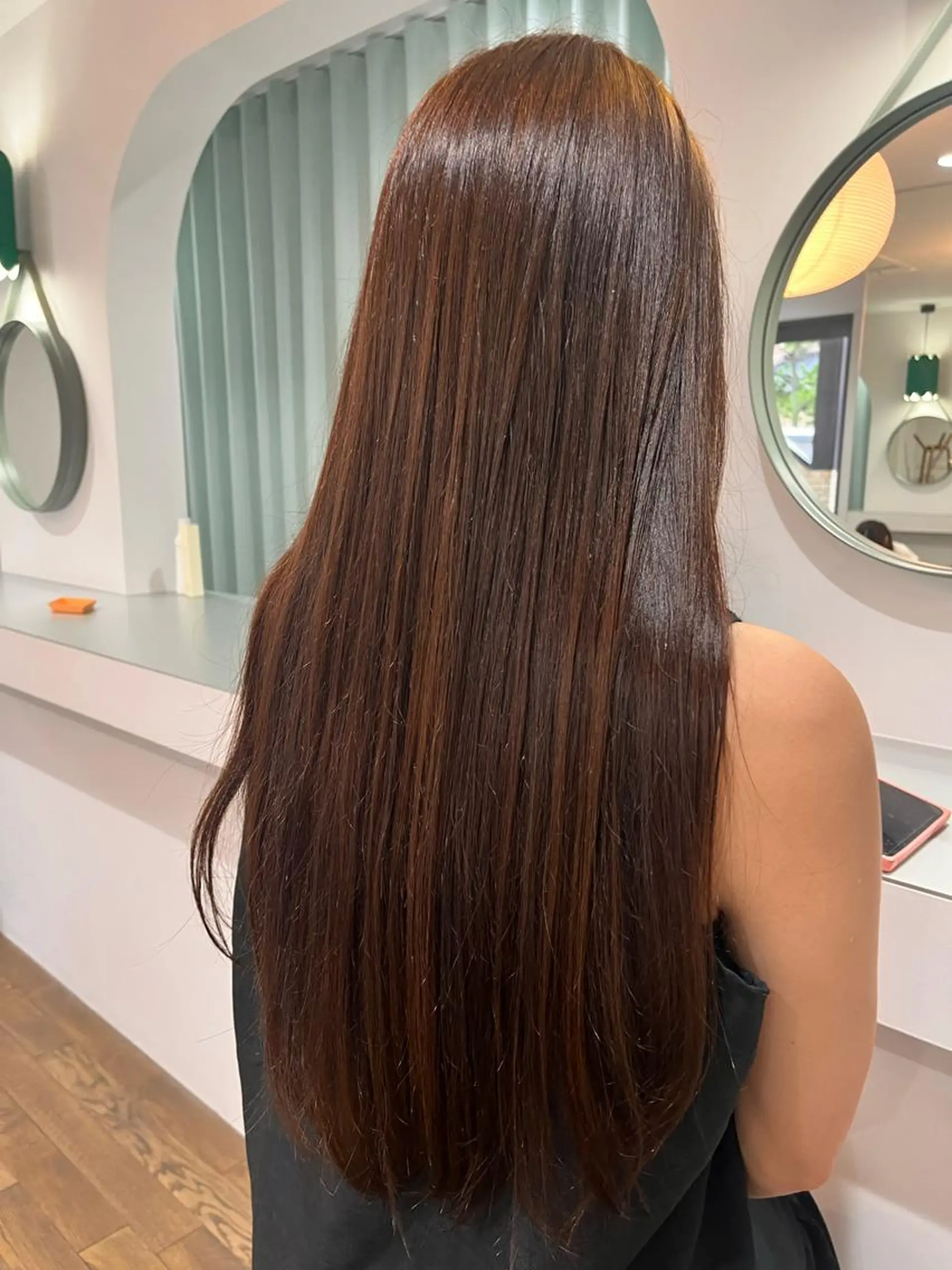 ロング カラー ヘアカラー トリートメント 武村美咲/ 暖色/艶カラーのヘアスタイル
