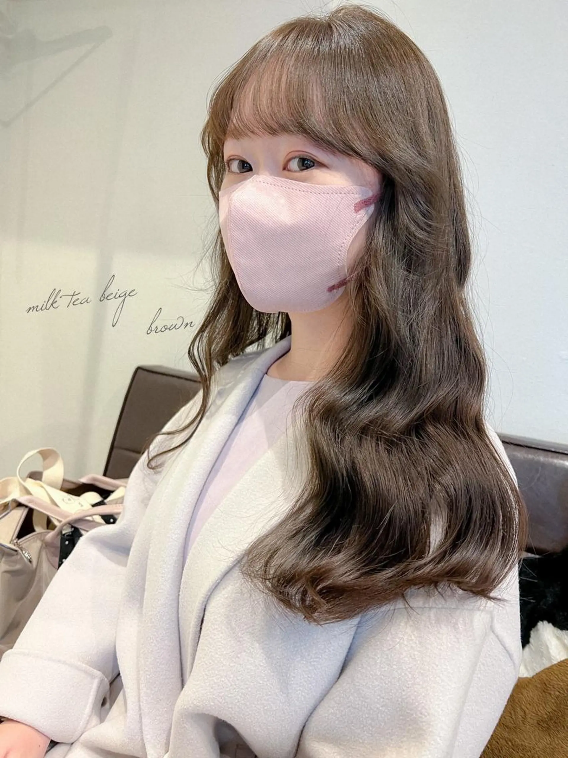 ロング カラー ベージュカラー ブリーチ ブラウンカラー ミルクティーベージュ ブリーチなしカラー カラーパティシエ facce🌼ikoのヘアスタイル