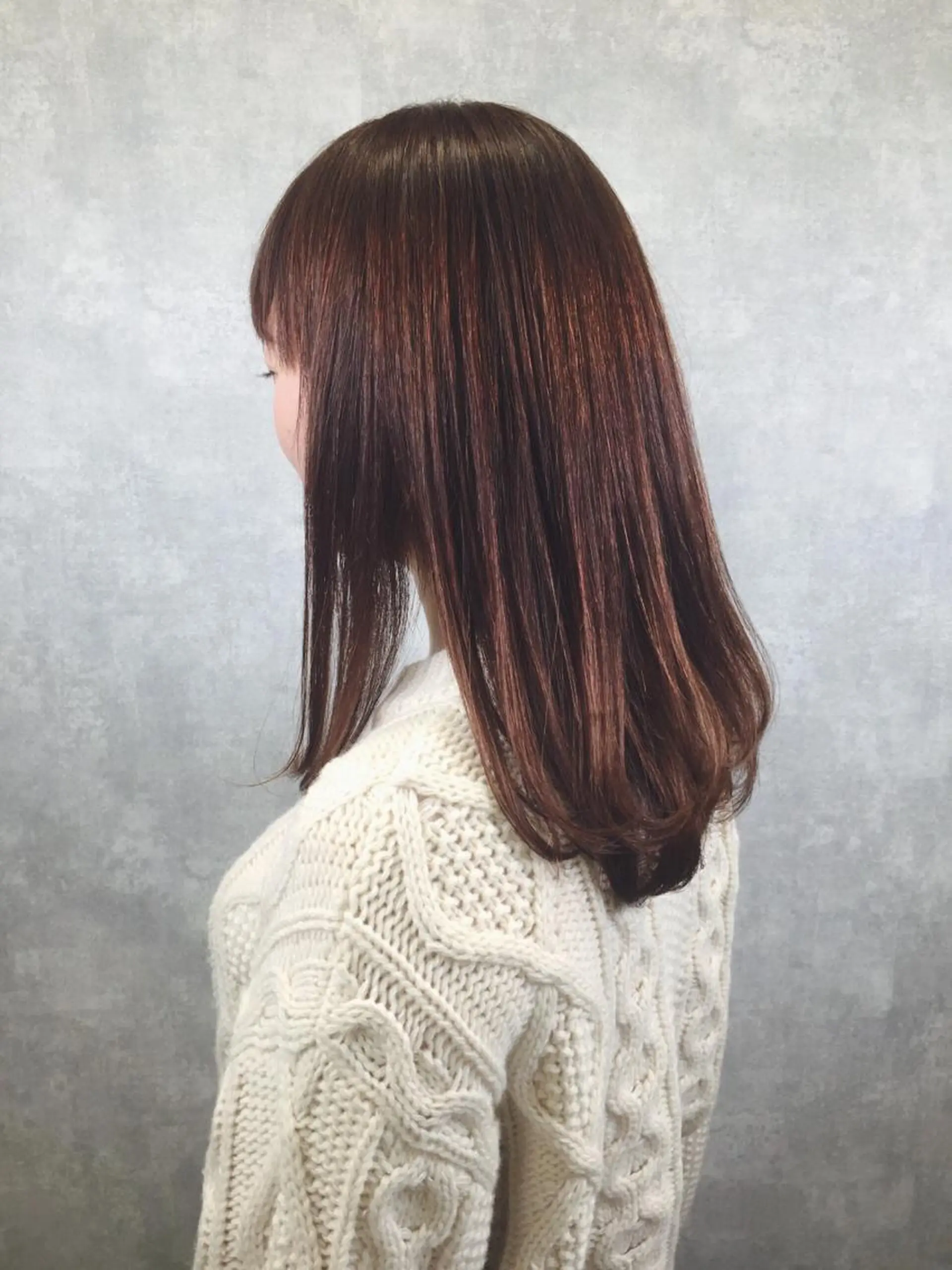 セミロング カラー ブリーチ トリートメント カット ヘアカラー 🔵暗髪　特化🔵 梅田・増田のヘアスタイル