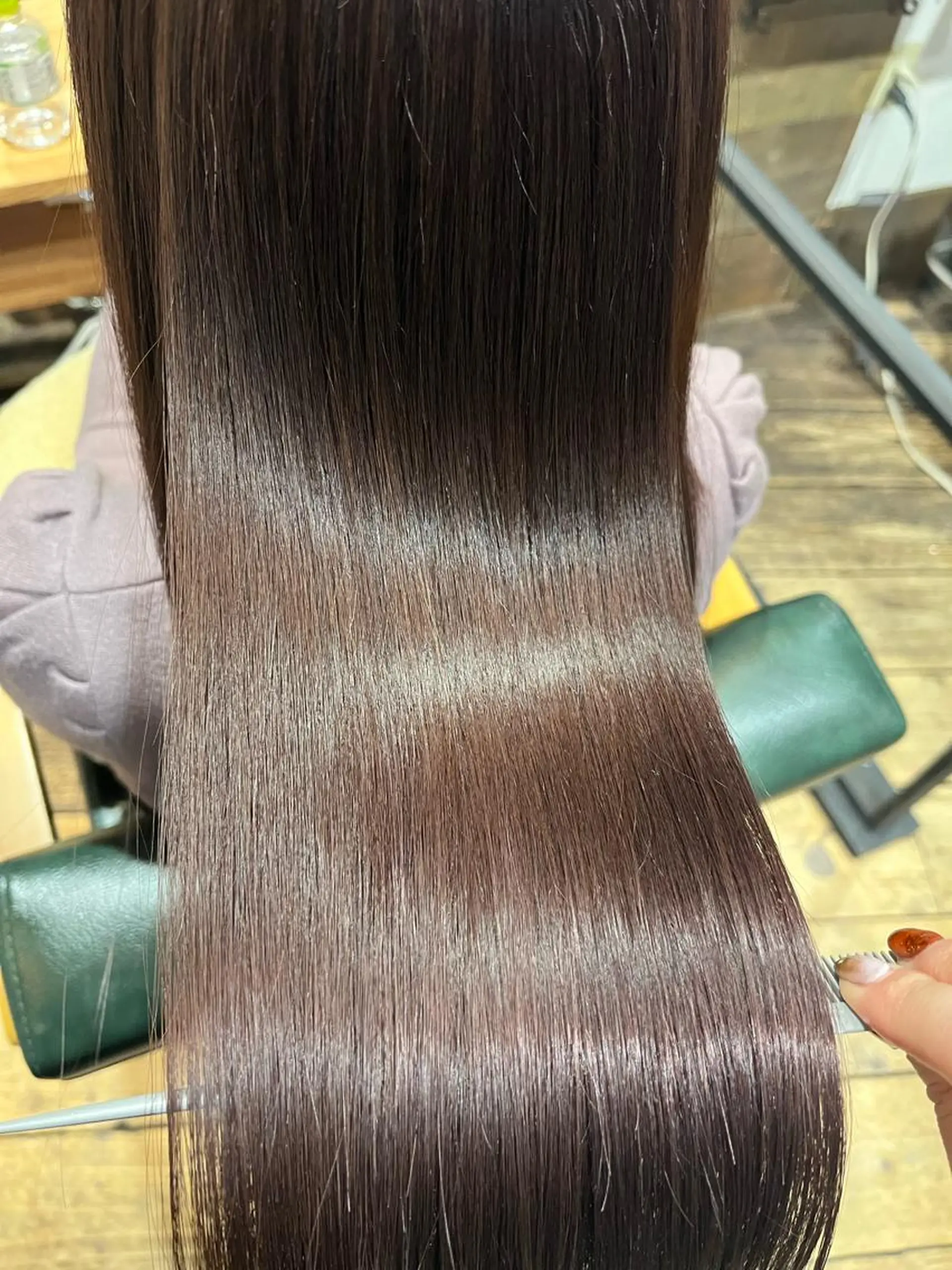 セミロング ヘアカラー 縮毛矯正 ツチダ カホのヘアスタイル