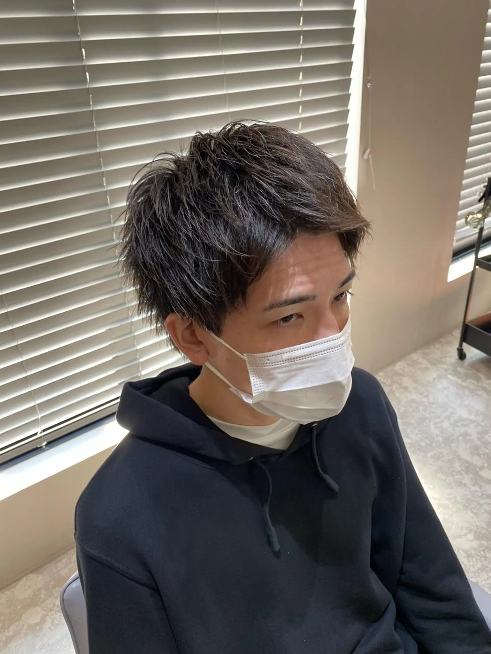 メンズ アップバング 刈り上げ BLEUNIR  中崎町所属・梅田中崎町メンズ 美容師ユースケのヘアスタイル