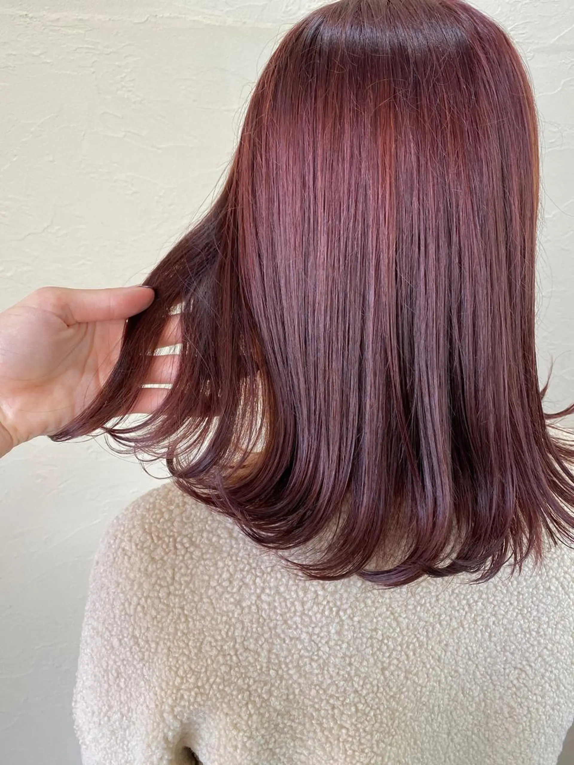 セミロング カラー ピンクカラー バイオレットカラー ヘアカラー トリートメント ENIF ヤマグチアツコのヘアスタイル