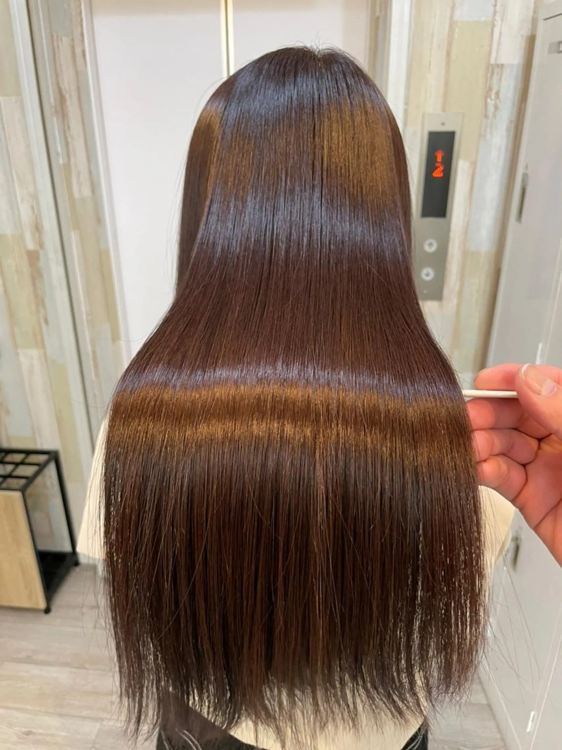 ロング カラー ブリーチ ボブ 似合わせカット 縮毛矯正 トリートメント カット 縮毛矯正 トリートメント N° anfeel 渋谷🪞🫧のヘアスタイル