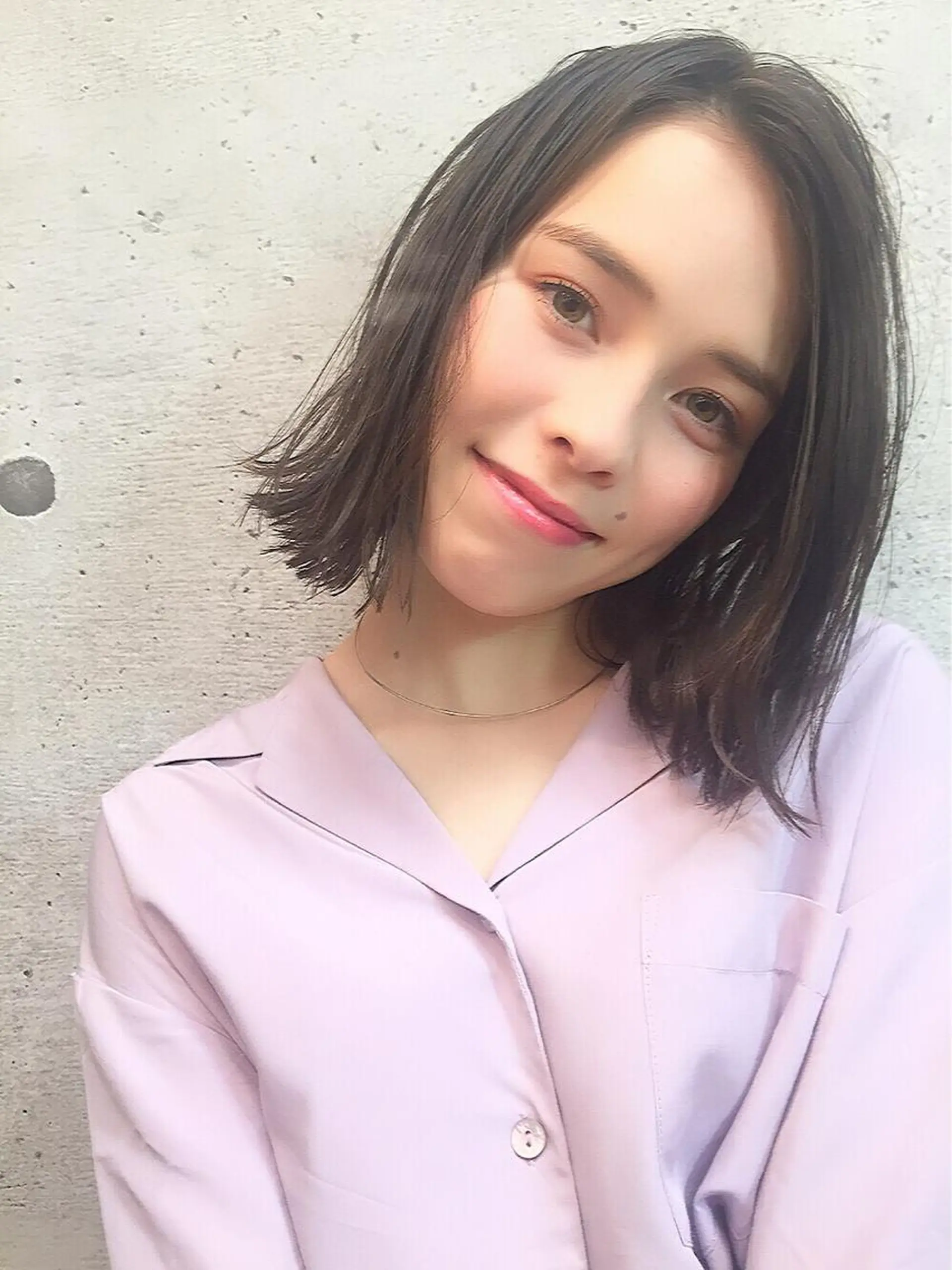 ミディアム カラー 切りっぱなしボブ ボブ 齋藤 咲のヘアスタイル