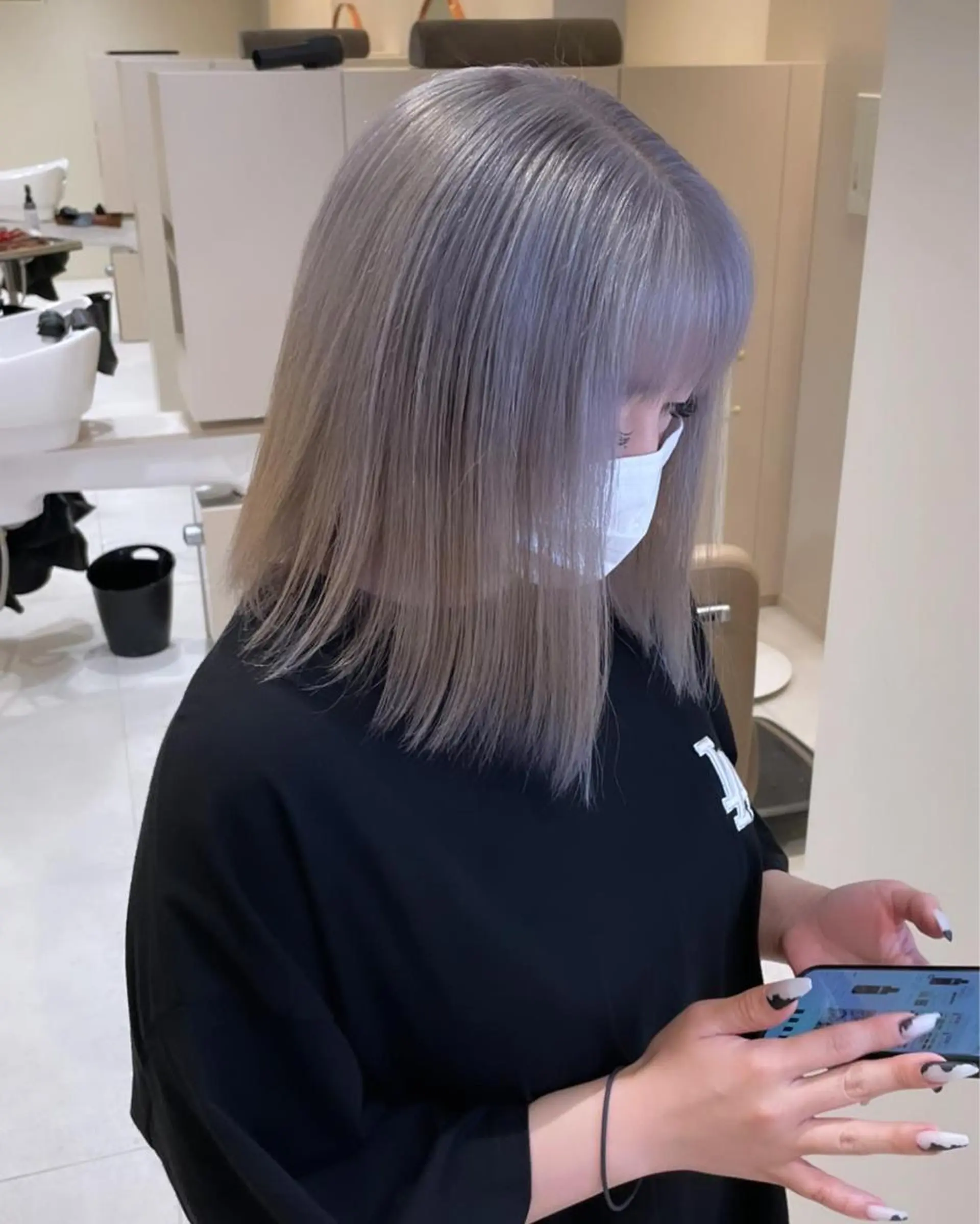 ショート カラー ハイトーンカラー ヘアカラー トリートメント 難波/心斎橋/ボブ/ 髪質改善/ハイトーンのヘアスタイル