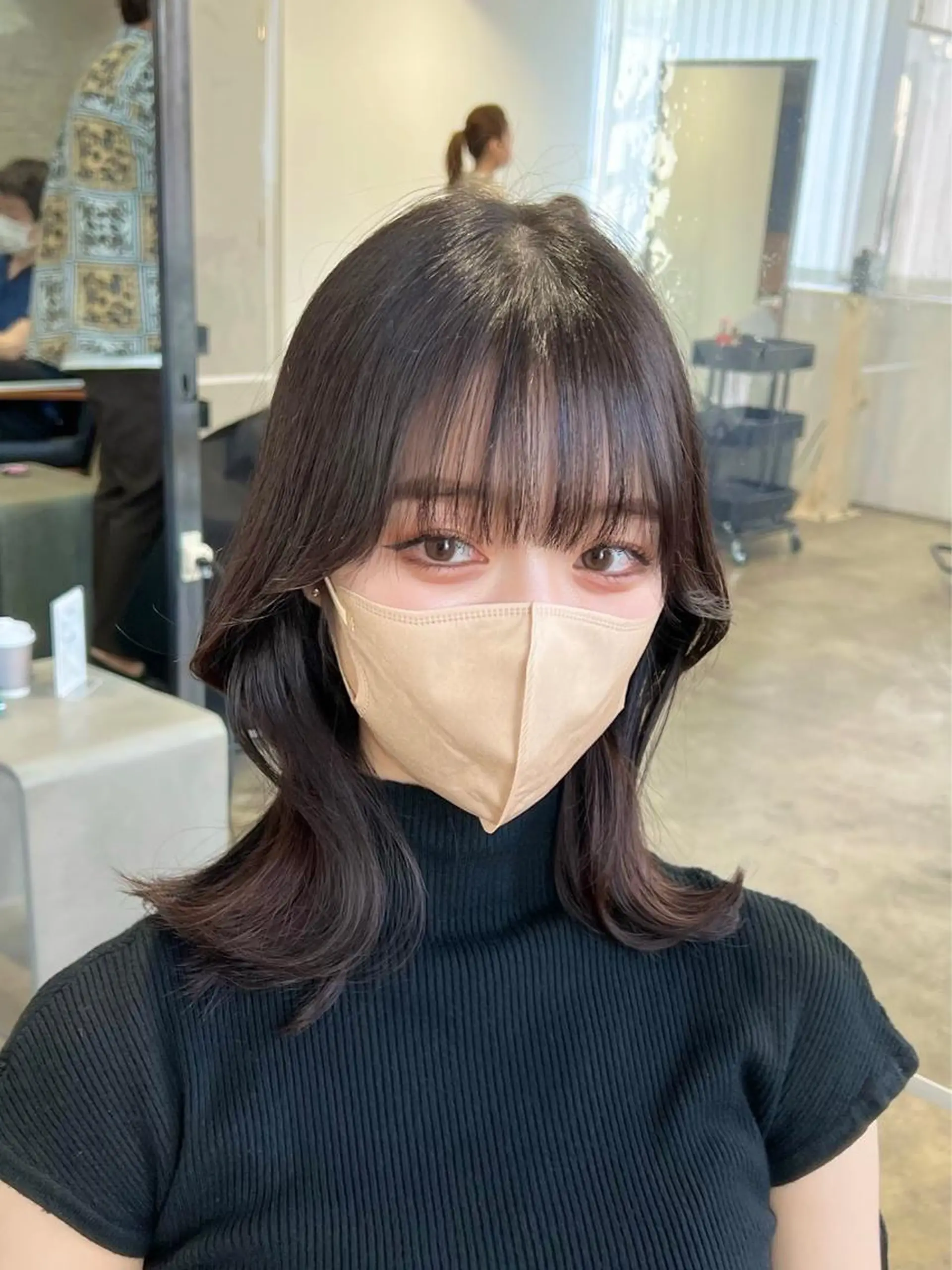 ミディアム カラー くびれヘア 髪質改善 カット ヘアカラー トリートメント 【韓国風くびれヘア】 joule小木曽輝のヘアスタイル