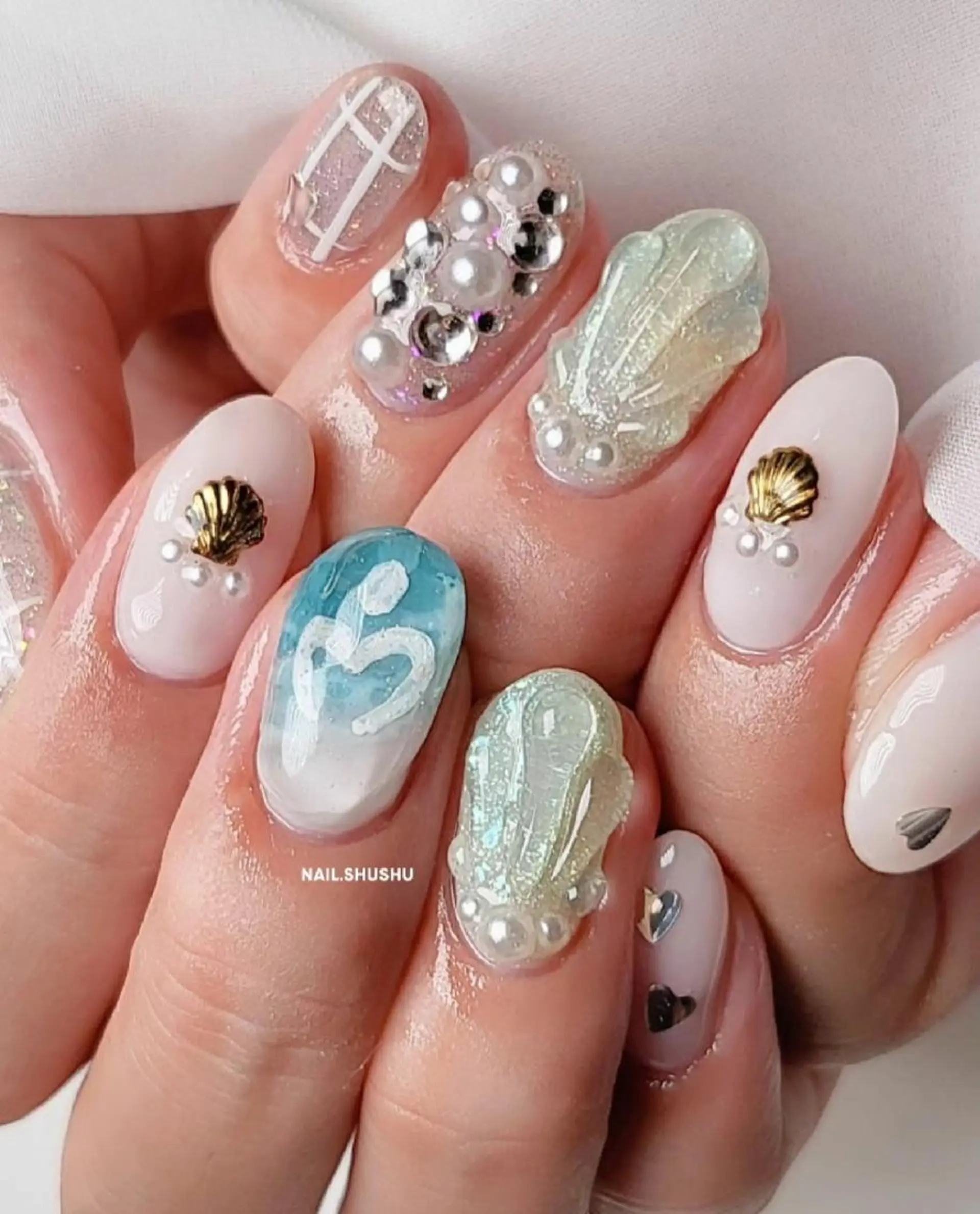 ネイル 持ち込み ニュアンスネイル ワンカラーネイル シンプルネイル 夏ネイル 3dパーツ/流行り 👧shushu❤️のネイルデザイン