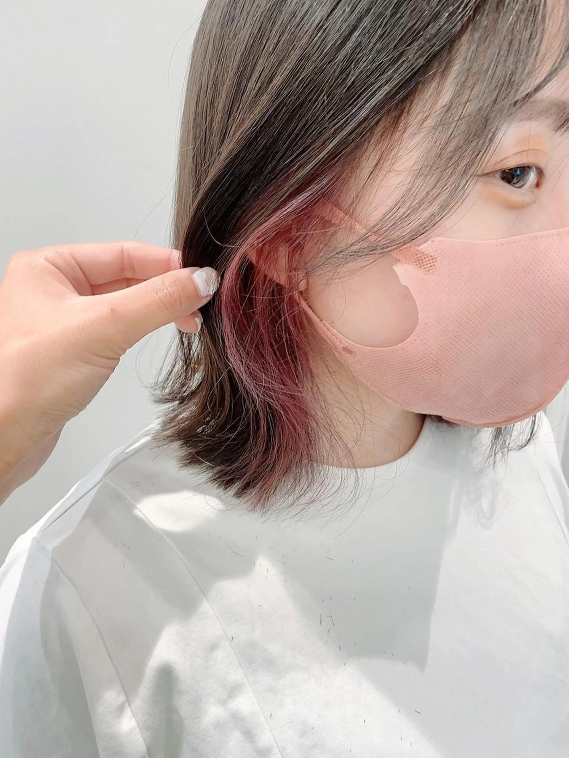 ショート カラー 切りっぱなしボブ ブリーチ イヤリングカラー ボブ カット ヘアカラー トリートメント 🦖鶴岡香純🦖 産休中のヘアスタイル