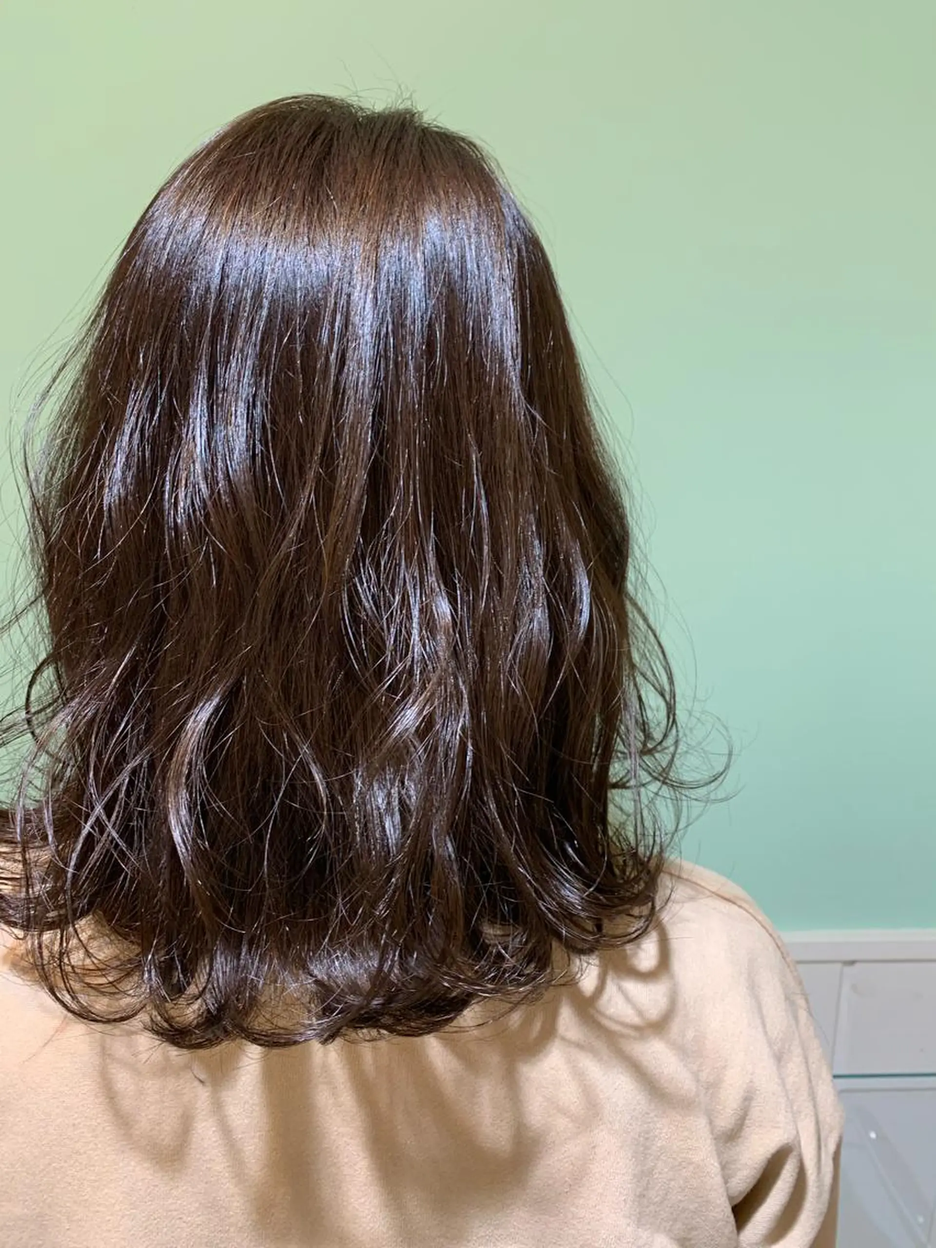 ロング カラー パーマ アッシュ アッシュグレー アッシュグレージュ 透明感カラー グレージュ fukuyasu rikaのネイルデザイン