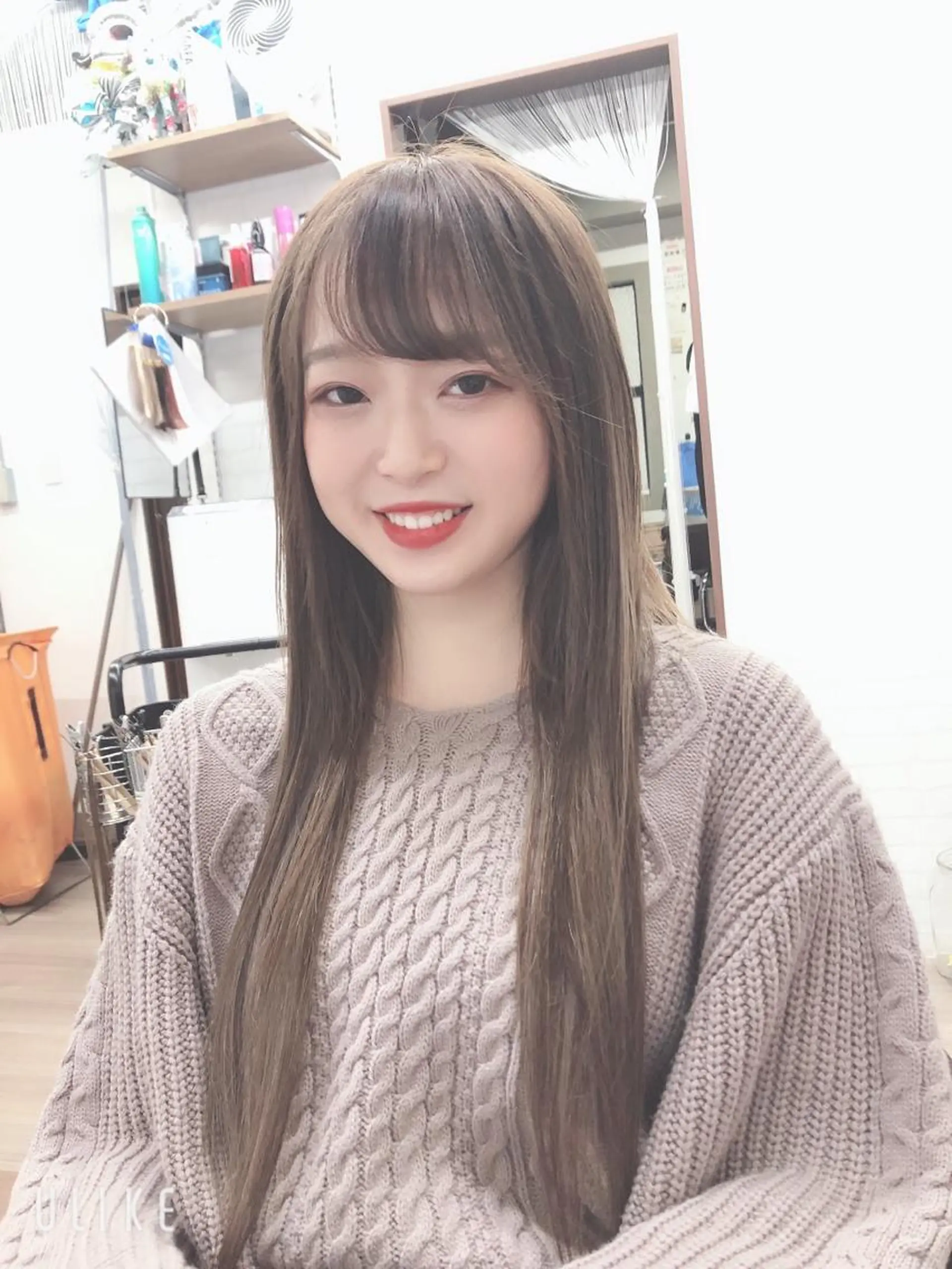 ミディアム カット ヘアカラー エクステ プルエクステ/潤艶 最強矯正/西野入のヘアスタイル