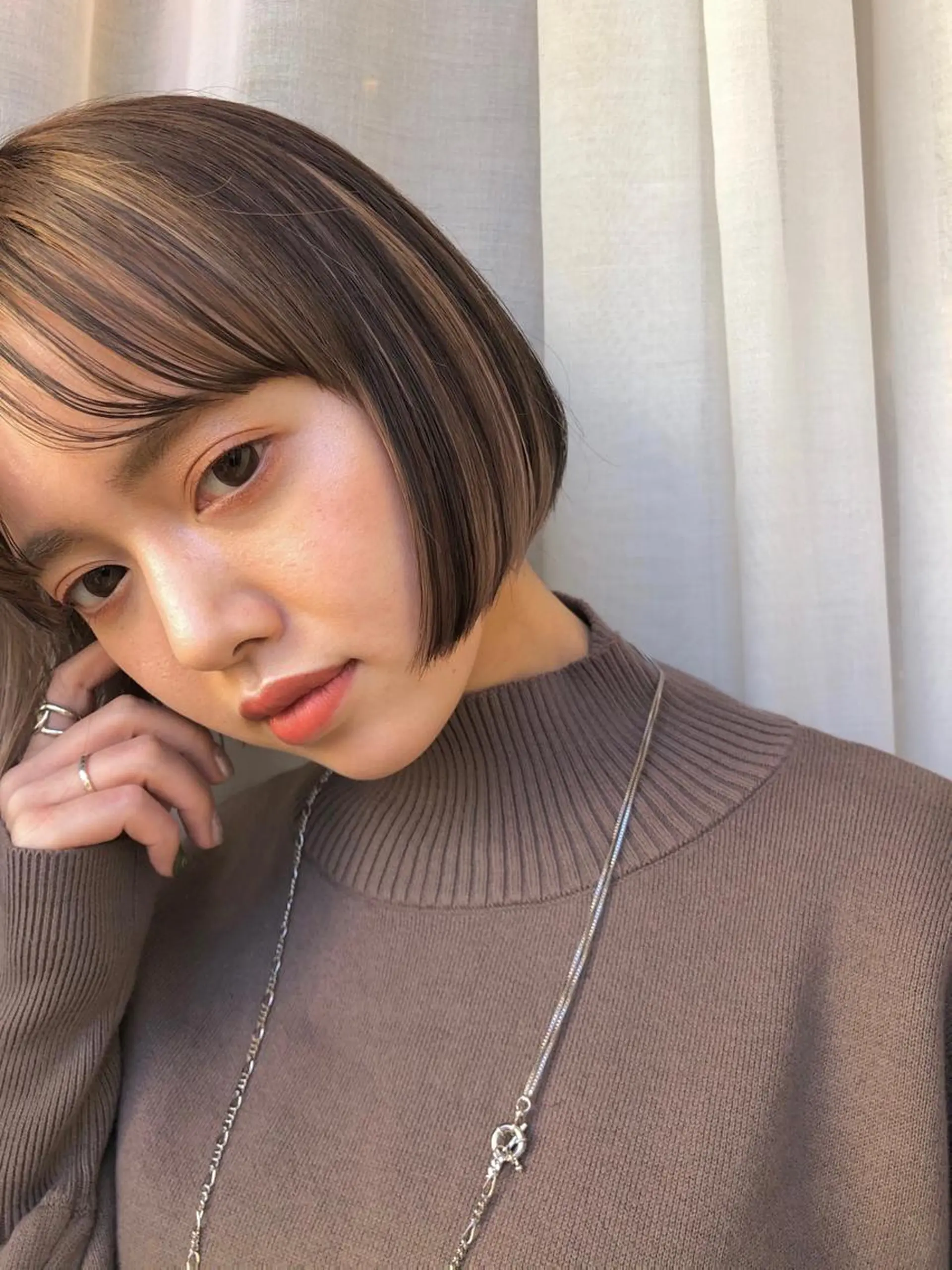ショート ヘアカラー トリートメント 本田 奈穂美のヘアスタイル