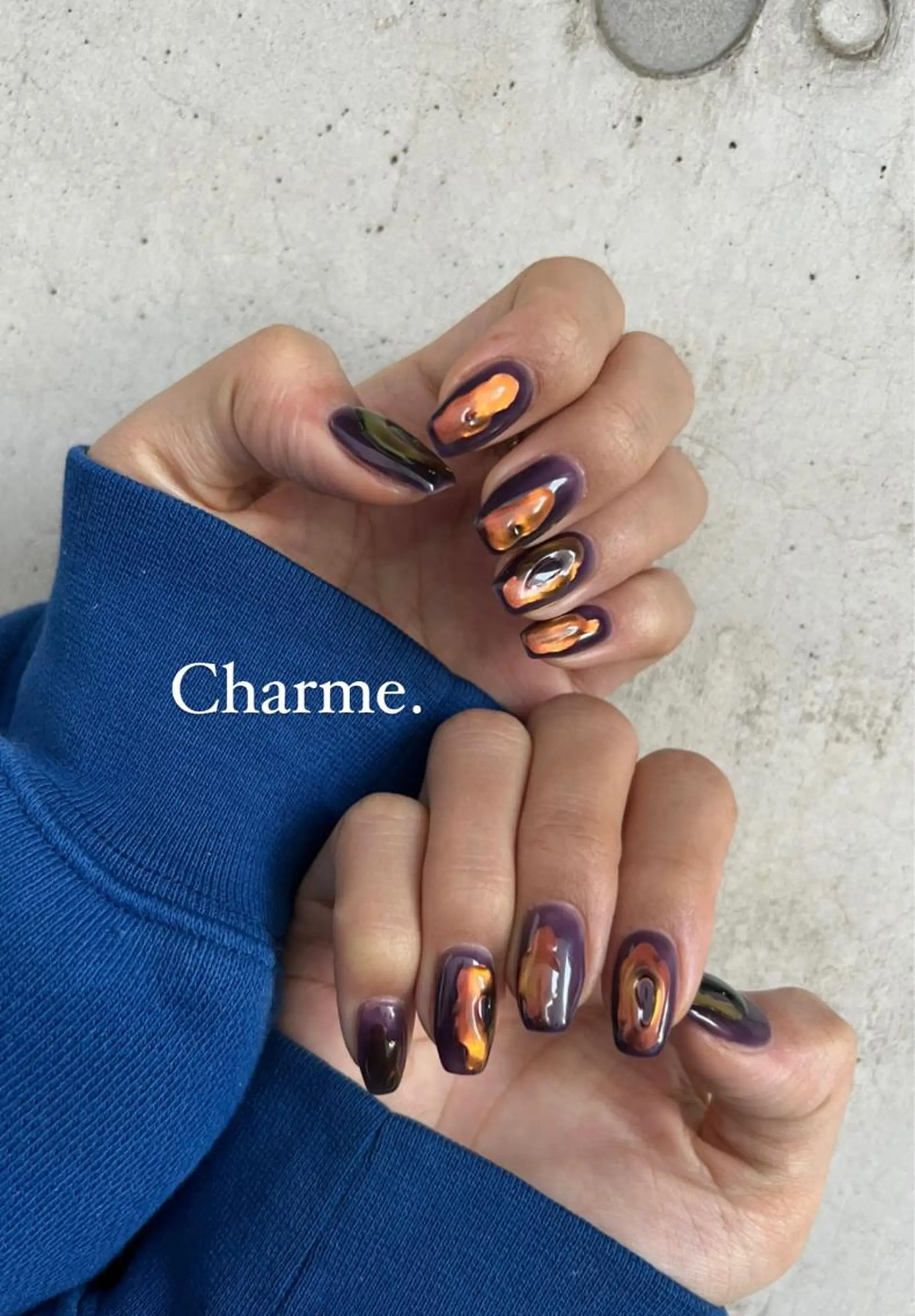 ネイル ミラーネイル 持ち込み ニュアンスネイル ハンドネイル ハンドケア Charme. NOBUKOのネイルデザイン