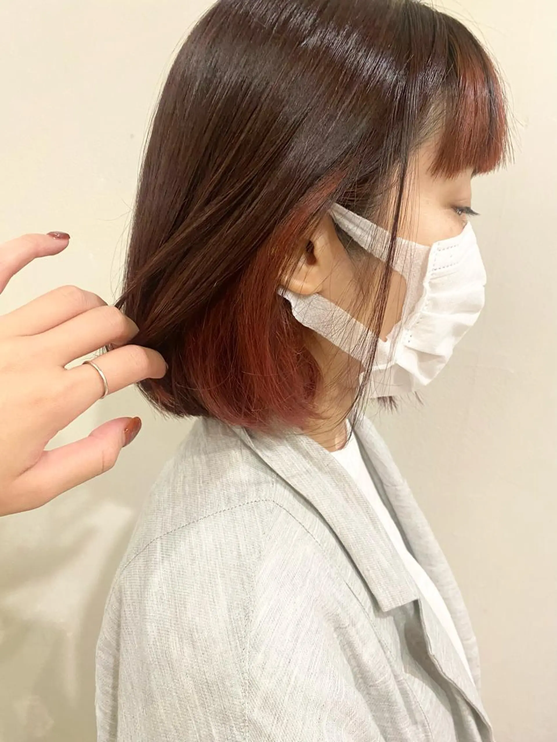 ミディアム カラー シェアサロンコネクト所属・Chiho/ 博多/パーマ/ボブのヘアスタイル