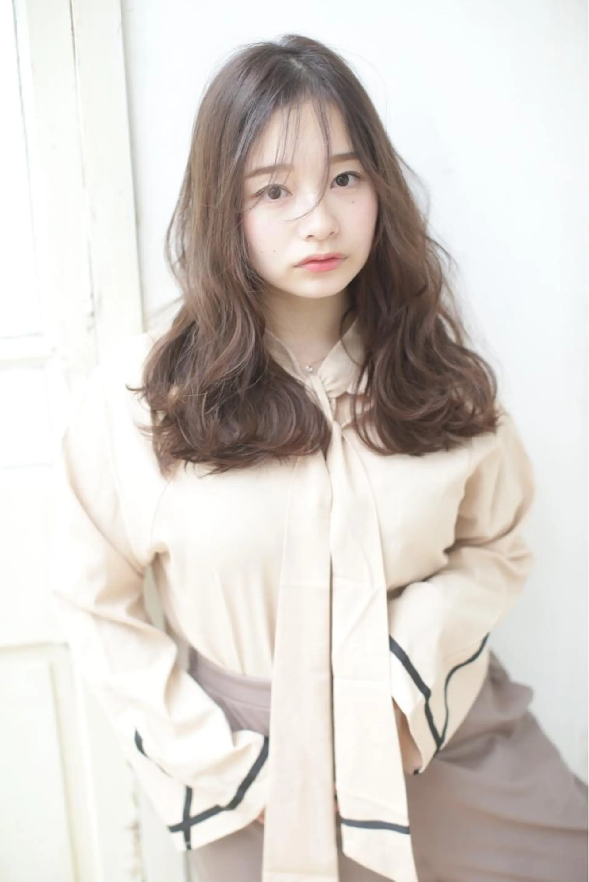 ロング パーマ うざバング Lee 甲子園のヘアスタイル