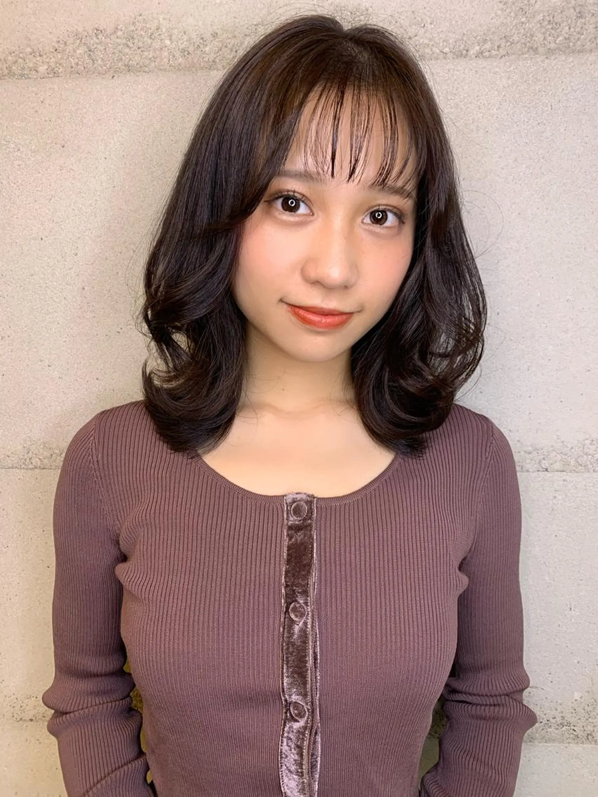 ミディアム カラー 透明感/オリーブ/ グレージュ/YUKAのヘアスタイル