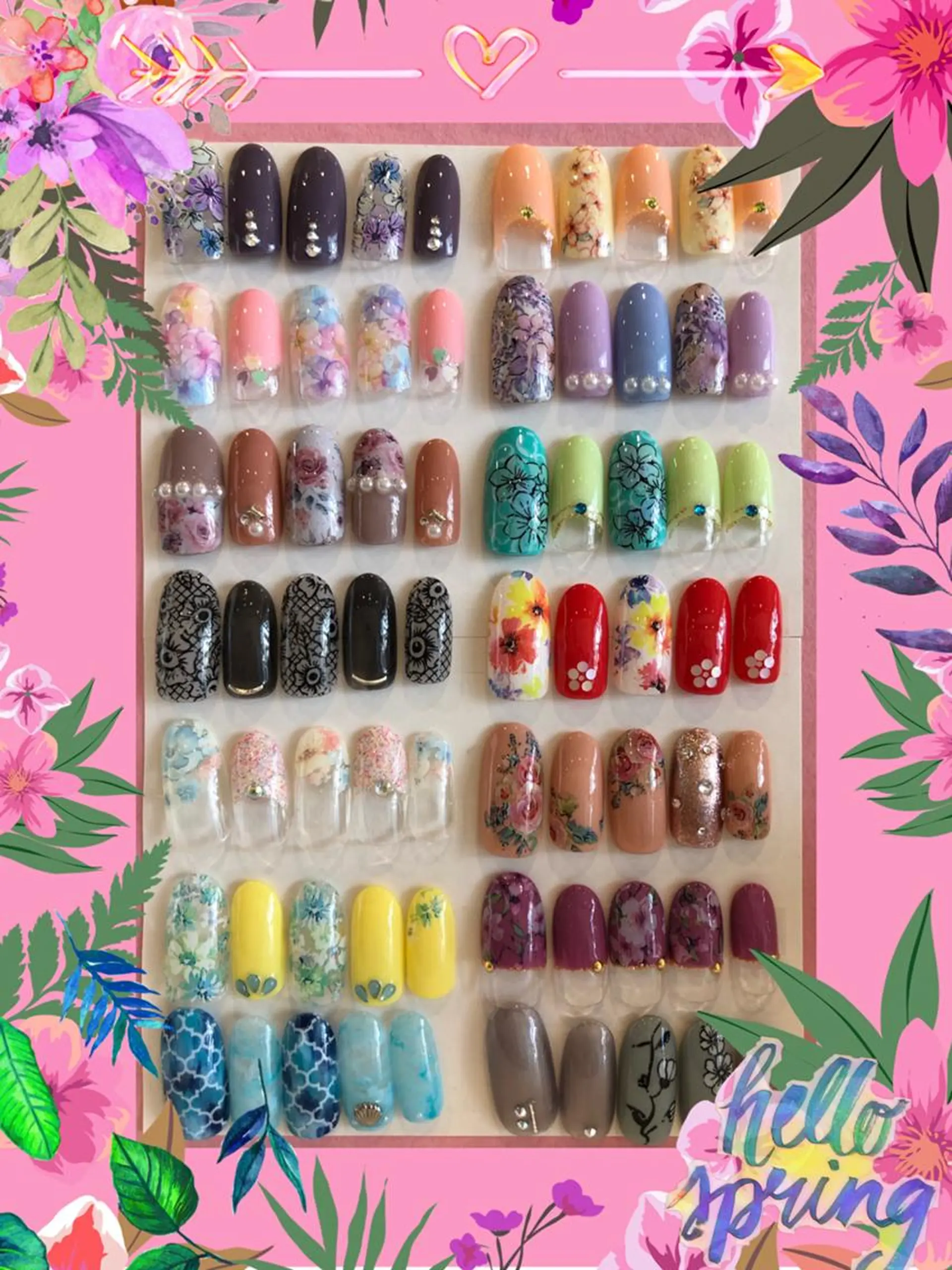 ネイル フラワーネイル ワンカラーネイル 春ネイル hiro ヒロのネイルデザイン