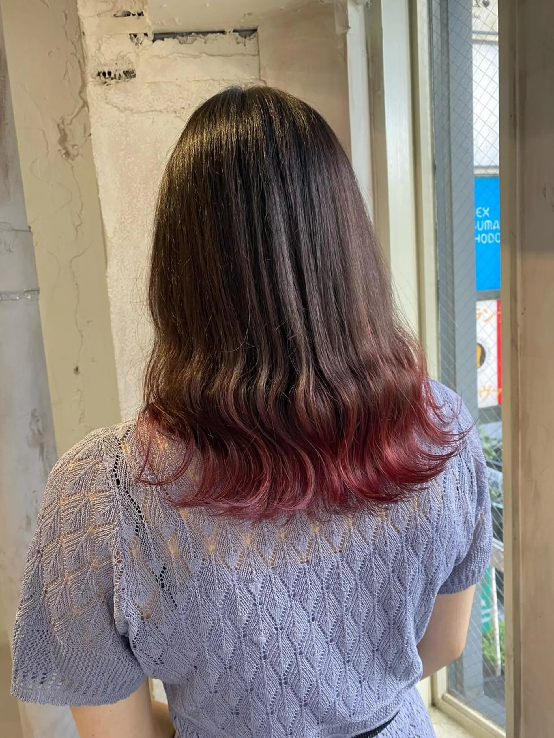 ミディアム カラー ブリーチ グラデーションカラー ピンクカラー ピンクパープル パープルカラー ヘアカラー ミニモお気に入り数 No.1宍戸雄弥のヘアスタイル