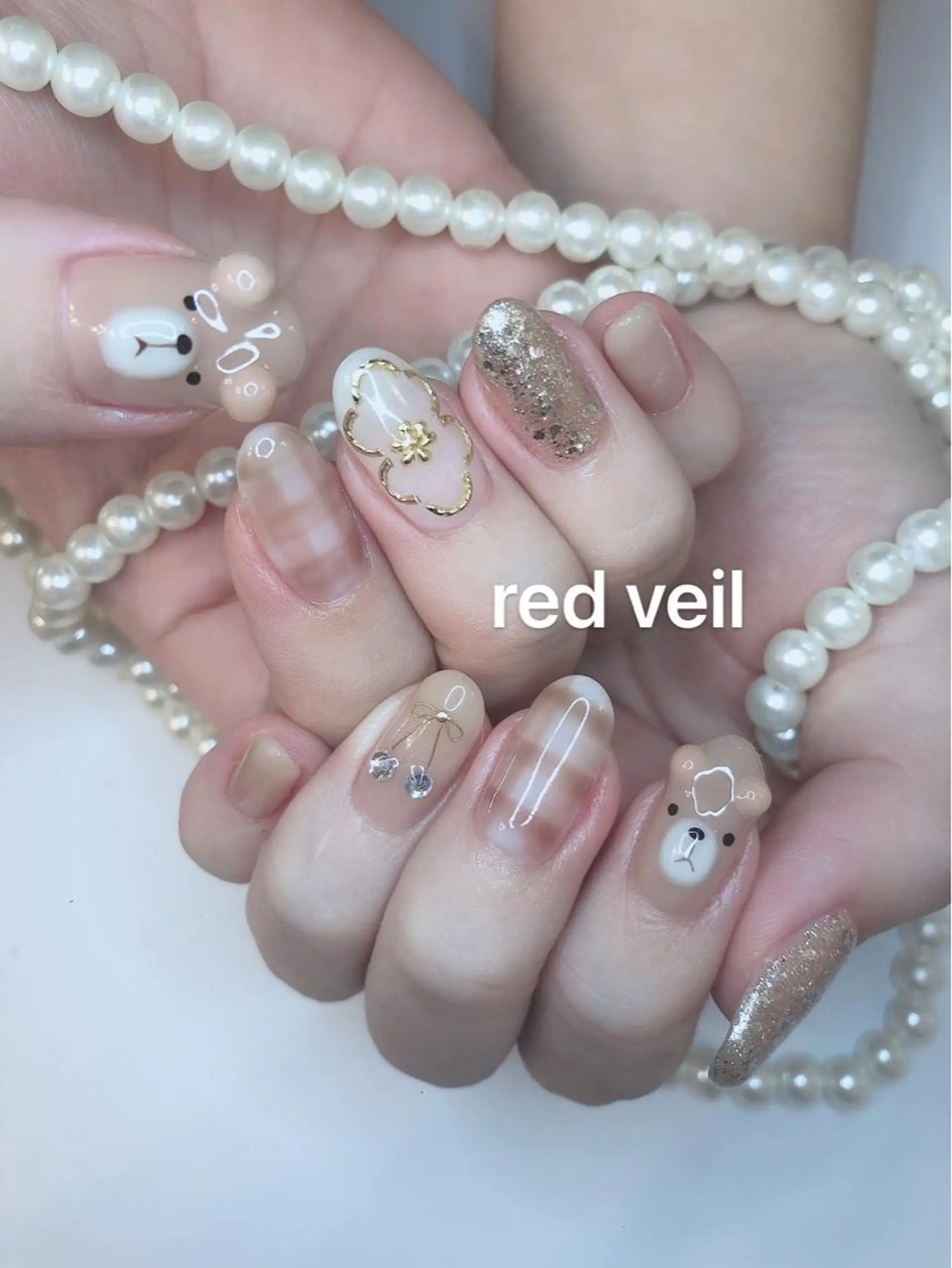 ミディアム ネイル ハンドネイル 長さ出し専門 nynaのネイルデザイン