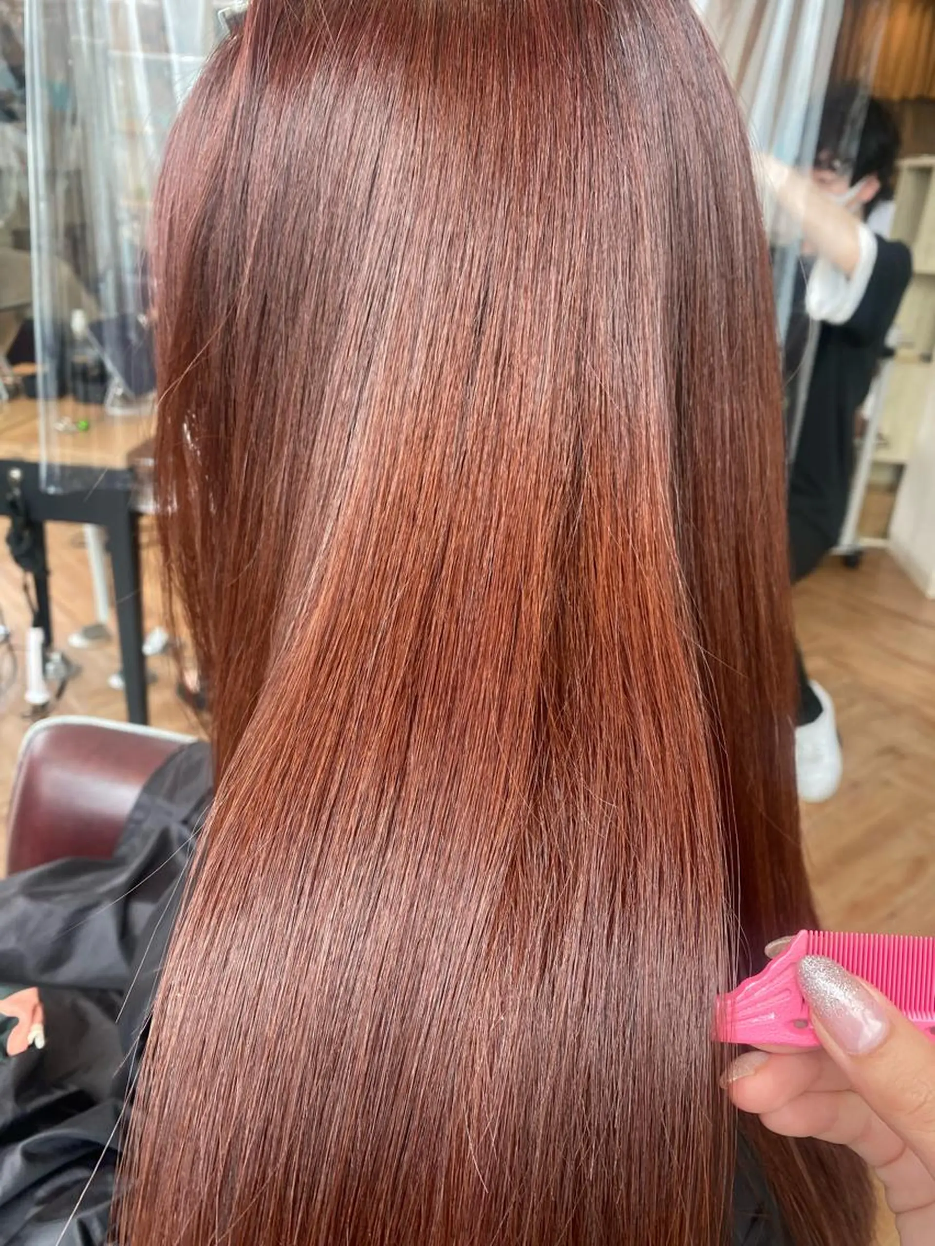 ロング カラー 韓国ヘア顔周りカット 艶髪ベージュtamaのヘアスタイル