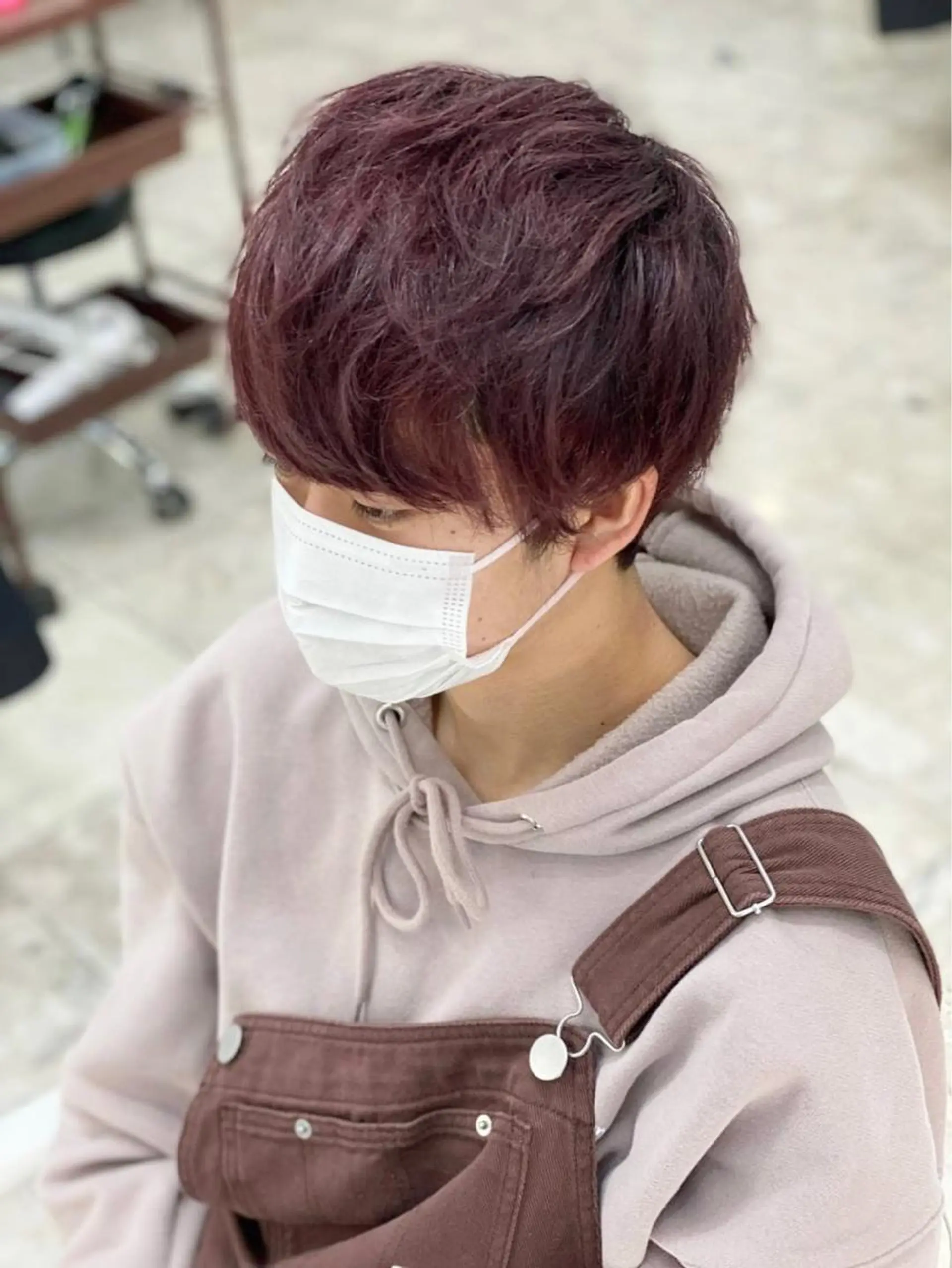 カラー メンズ ハイライト&曲がる 縮毛矯正特化 玉置のヘアスタイル