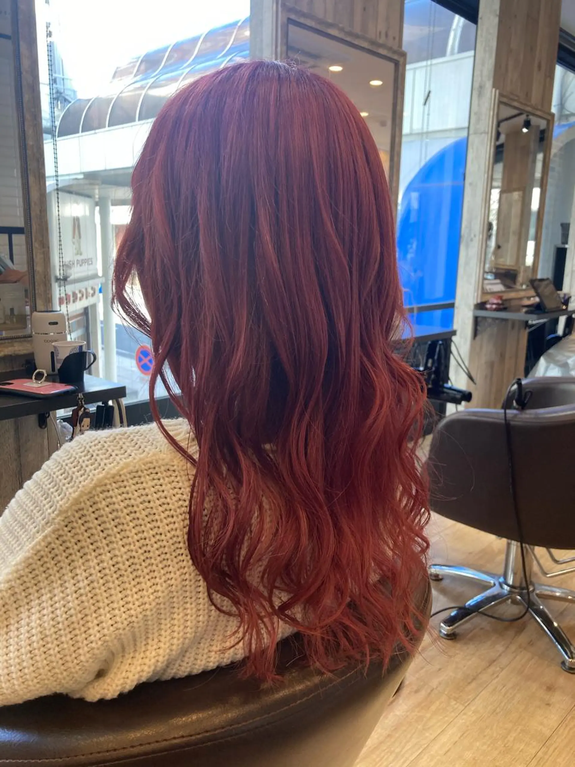 セミロング カラー ブリーチ ケアブリーチ ダブルカラー レッドカラー ヘアカラー トリートメント Unfrose所属・五月女 和樹のヘアスタイル