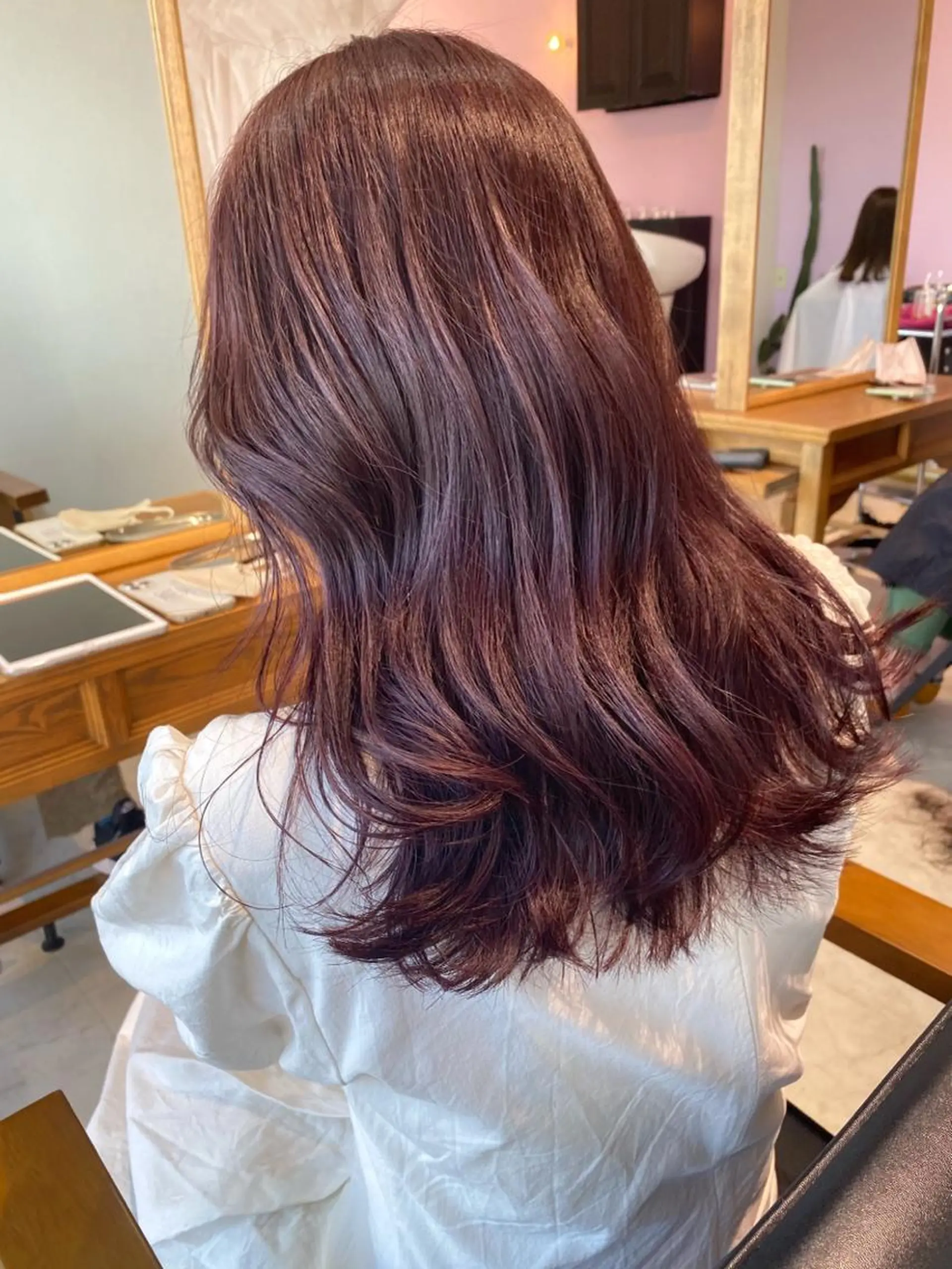 セミロング カラー 藤井 貴美子のヘアスタイル