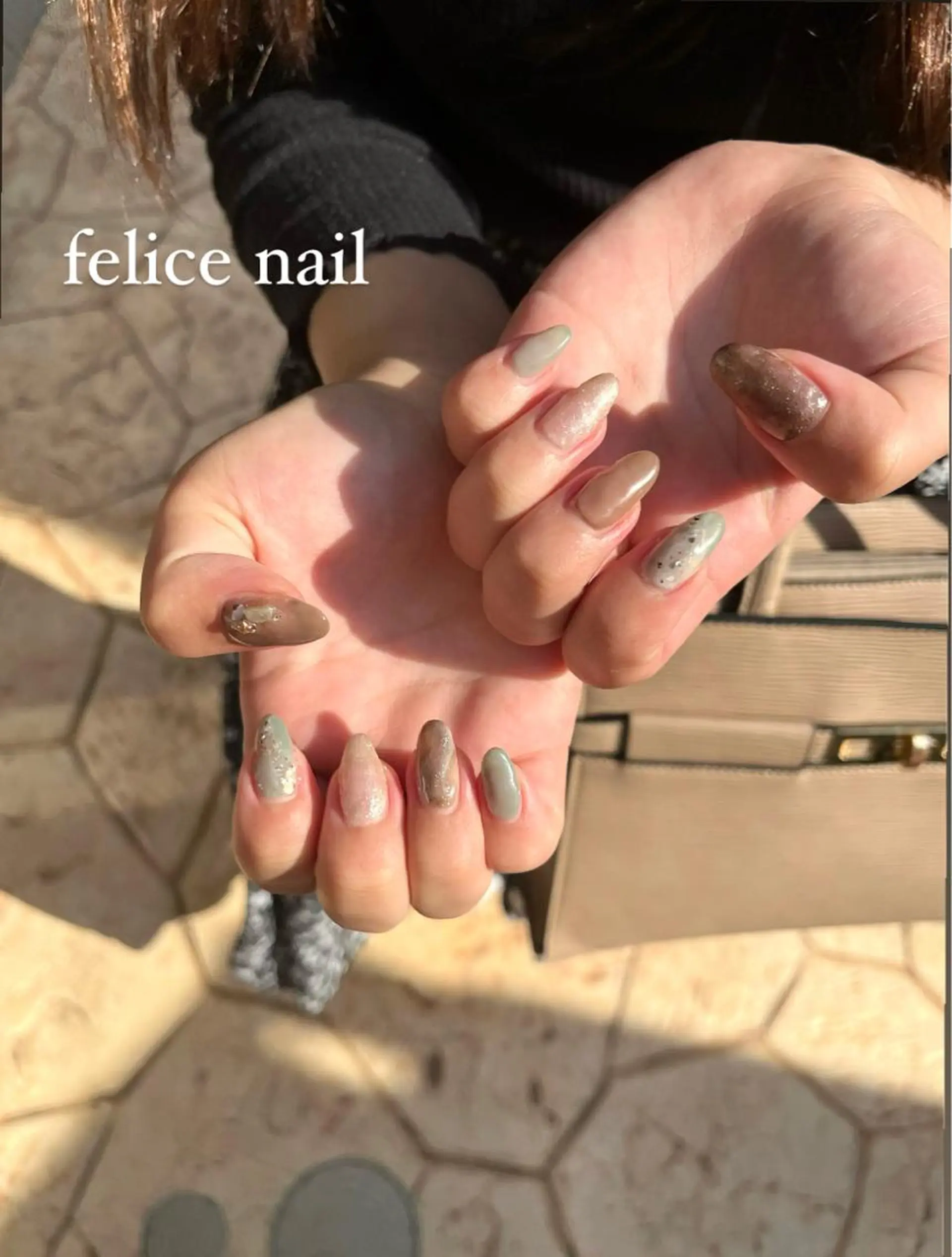 ネイル ブラウン 夏ネイル felice nailのネイルデザイン