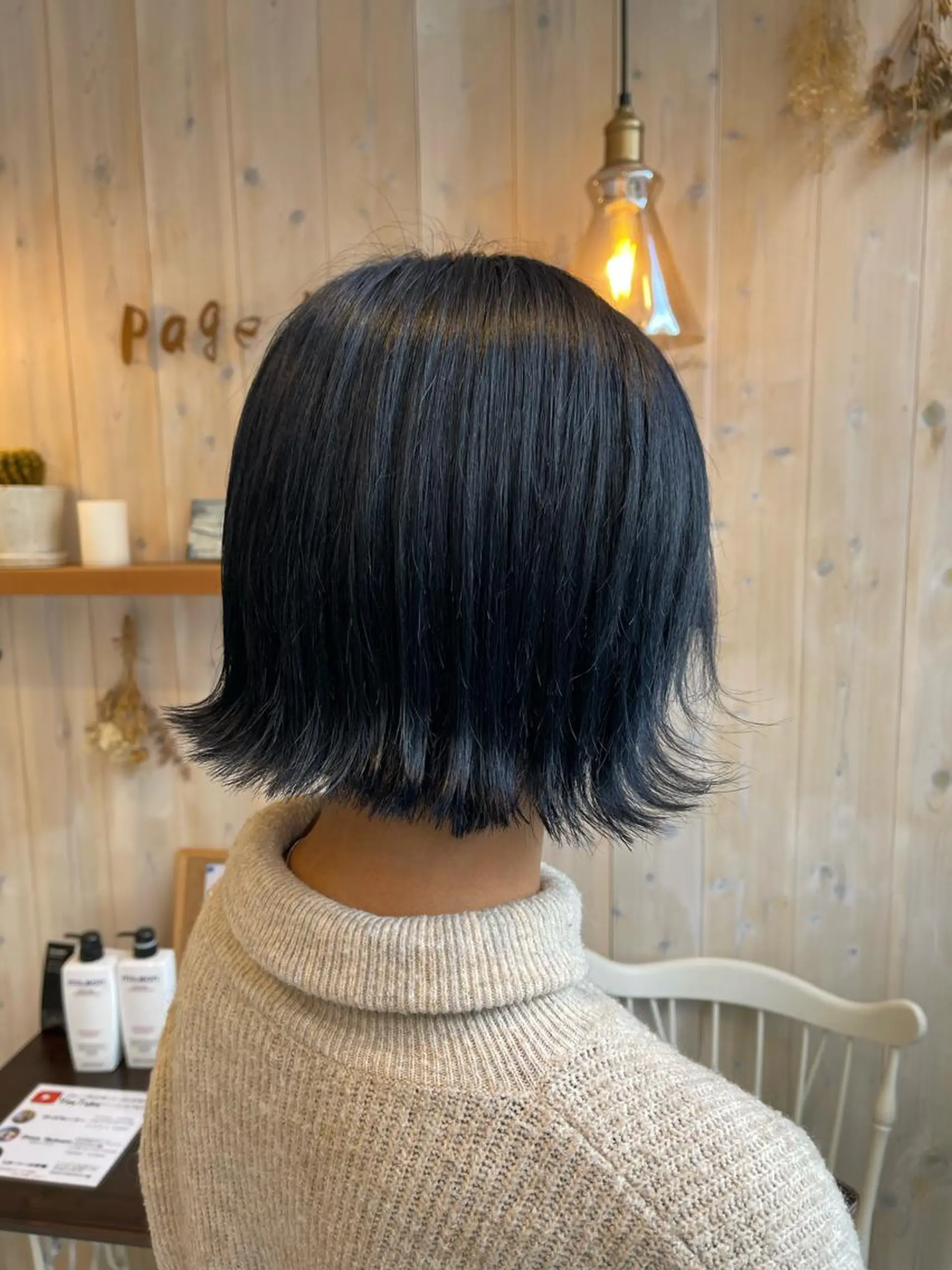 ショート カラー 黒髪 ブルーカラー ブルーブラック 透明感カラー カット ヘアカラー アニメオタク美容師✂ miharuのヘアスタイル