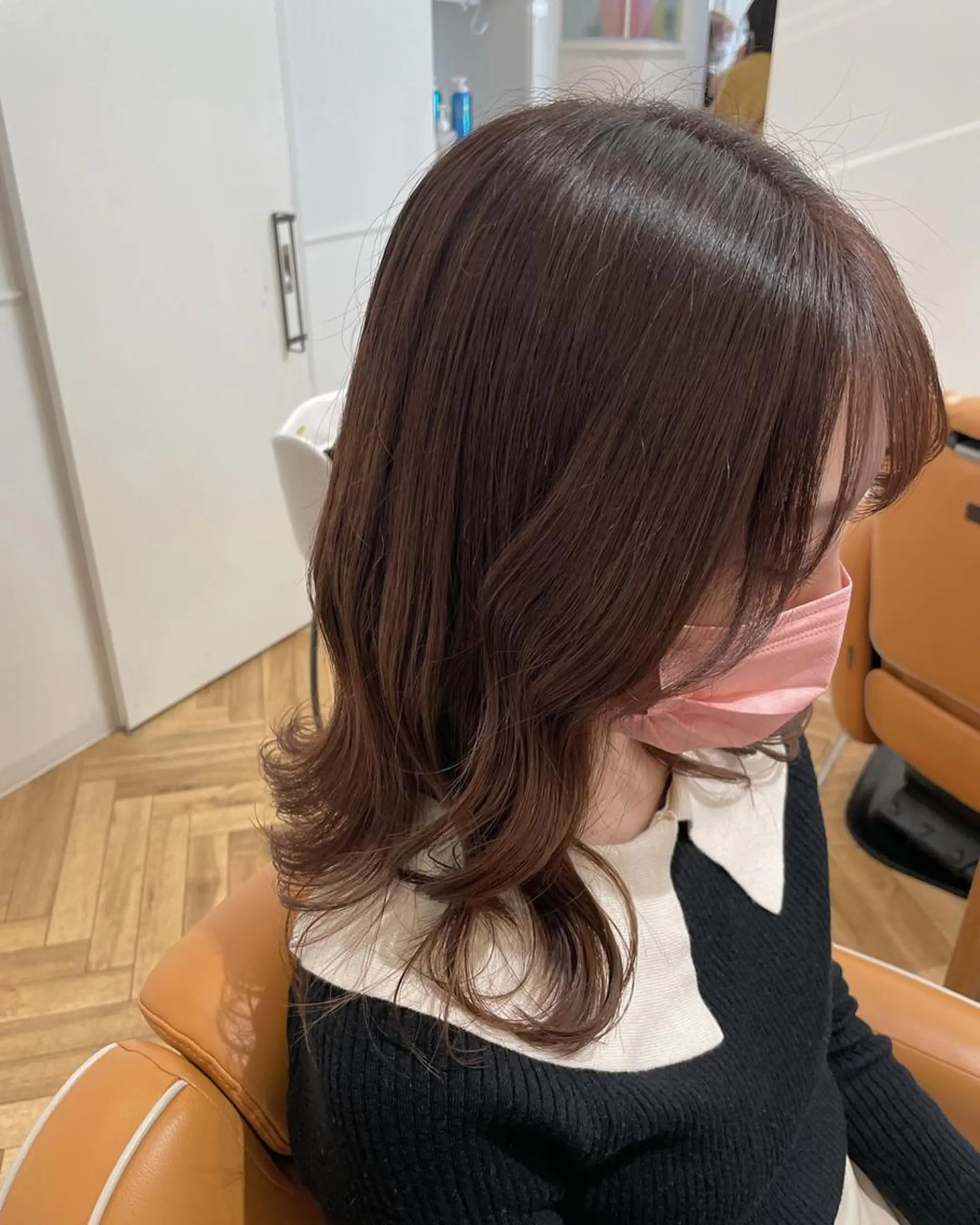 ミディアム カラー パーマ ヘアアレンジ メンズ キッズ ネイル マツエク・マツパ 子どものヘアアレンジ ブラウンカラー カラーマツエク ブラウン 🫧垢抜けヘア🫧 SHIORIのヘアスタイル