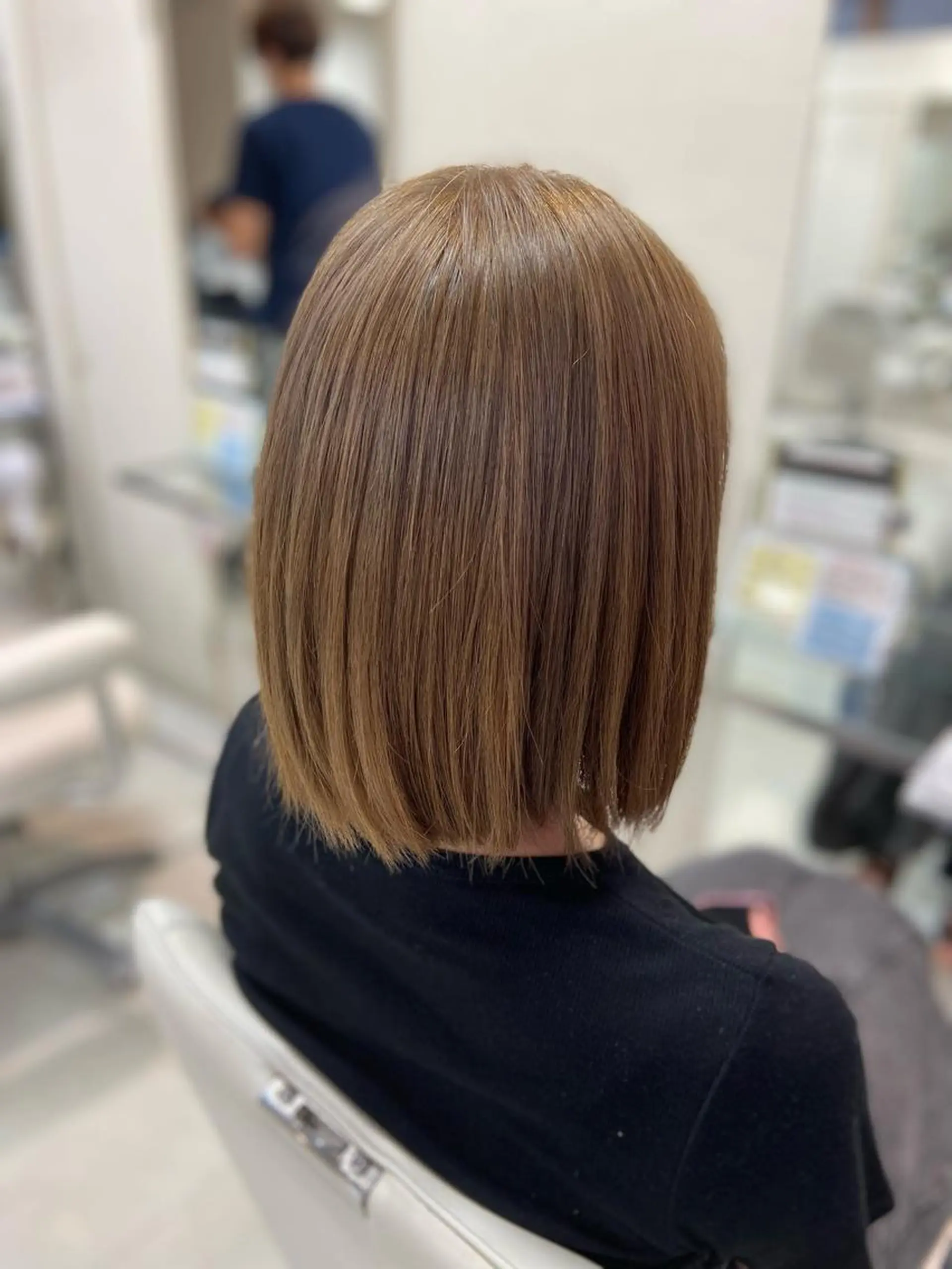 ミディアム カラー ベージュカラー ブリーチ ミルクティーベージュ ヘアカラー トリートメント 菊地 美憂のヘアスタイル