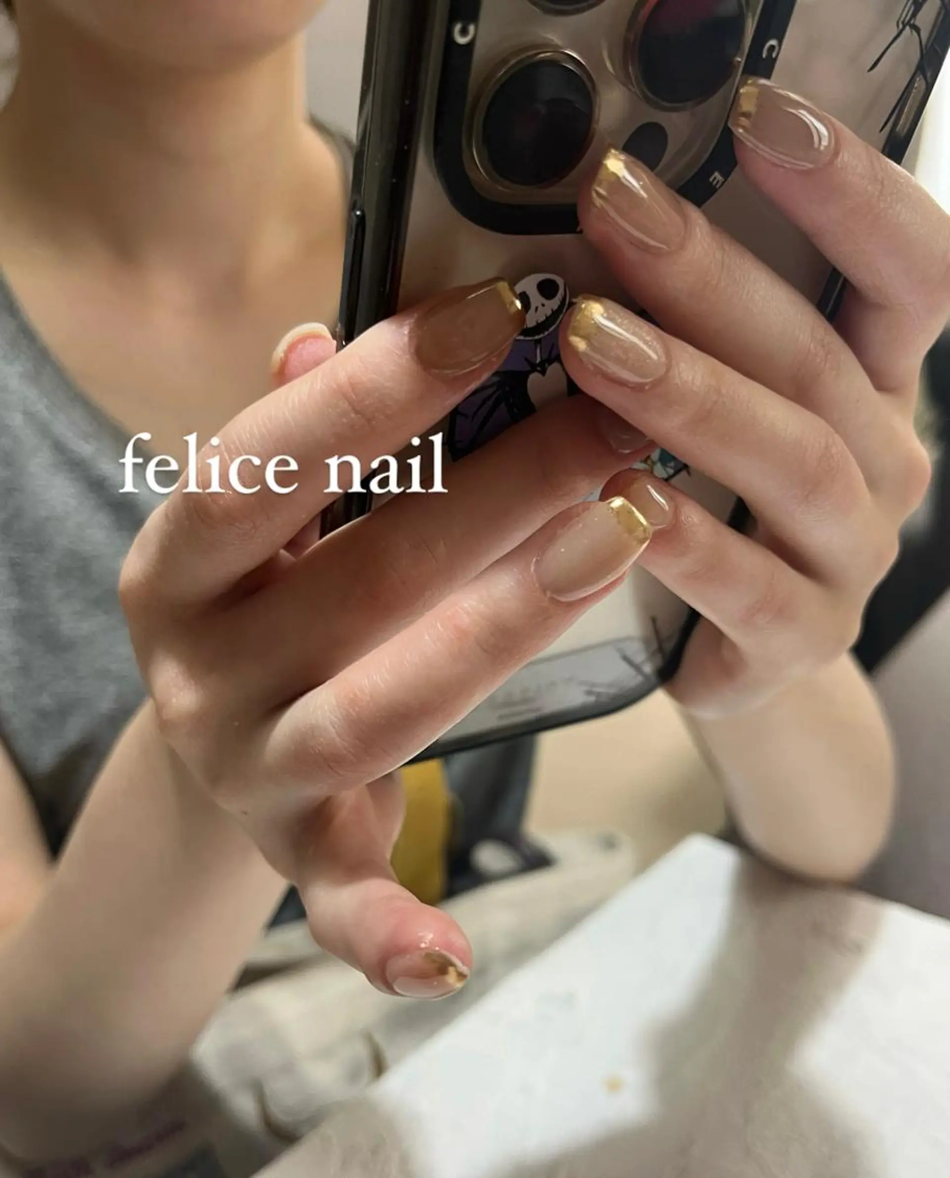 ネイル フレンチネイル ミラーネイル オフィスネイル シンプルネイル felice nailのネイルデザイン