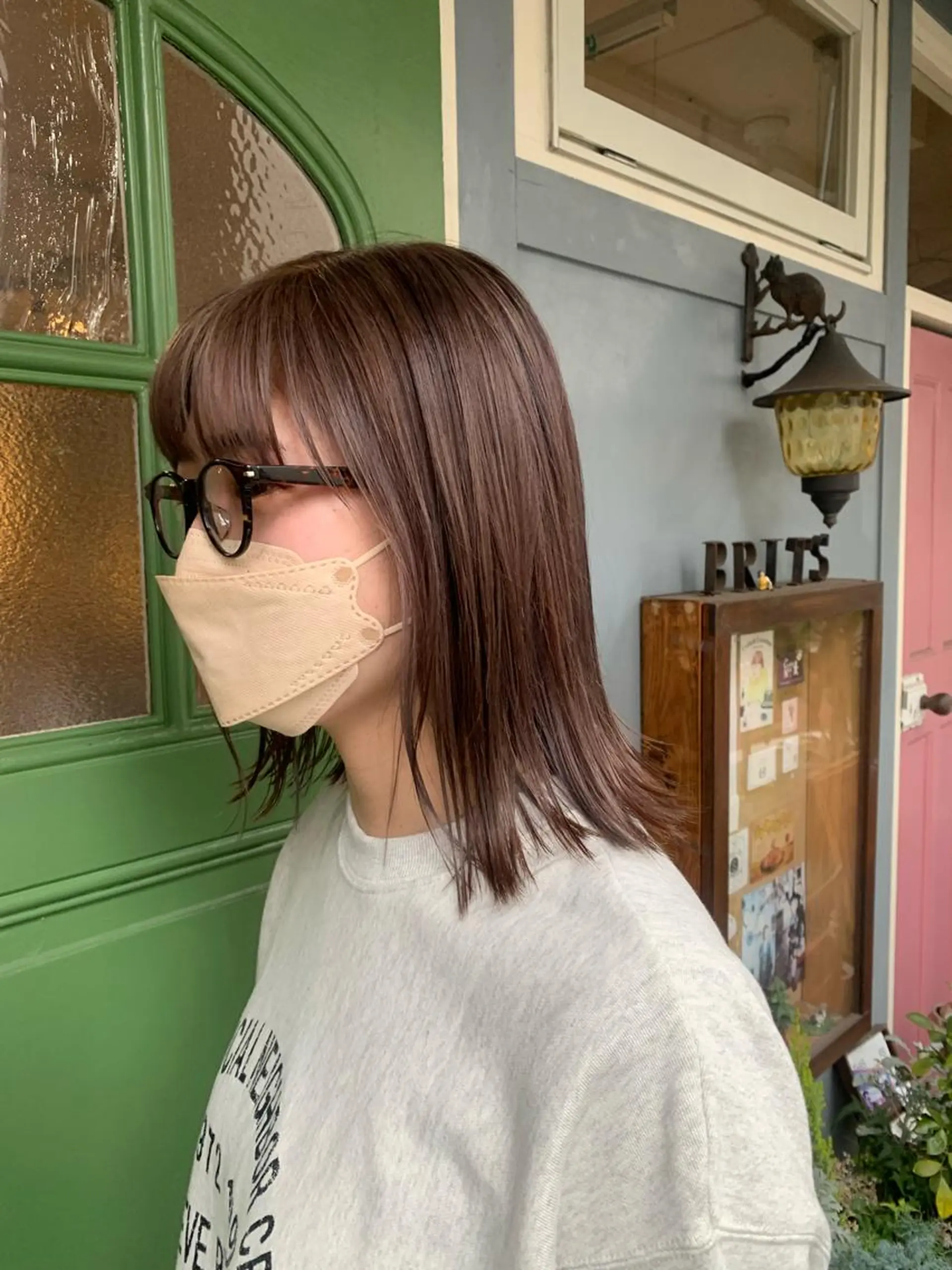 ミディアム カラー 清水千優/パーマ/透 明感カラー/メンズのヘアスタイル