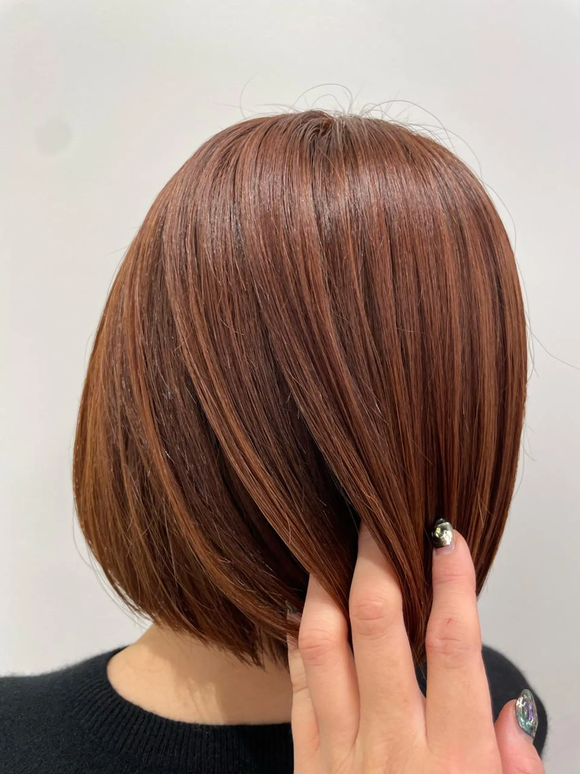 ミディアム カラー オレンジ ヘアカラー トリートメント クロスパーマ/うる艶 カラー/Kurumiのヘアスタイル