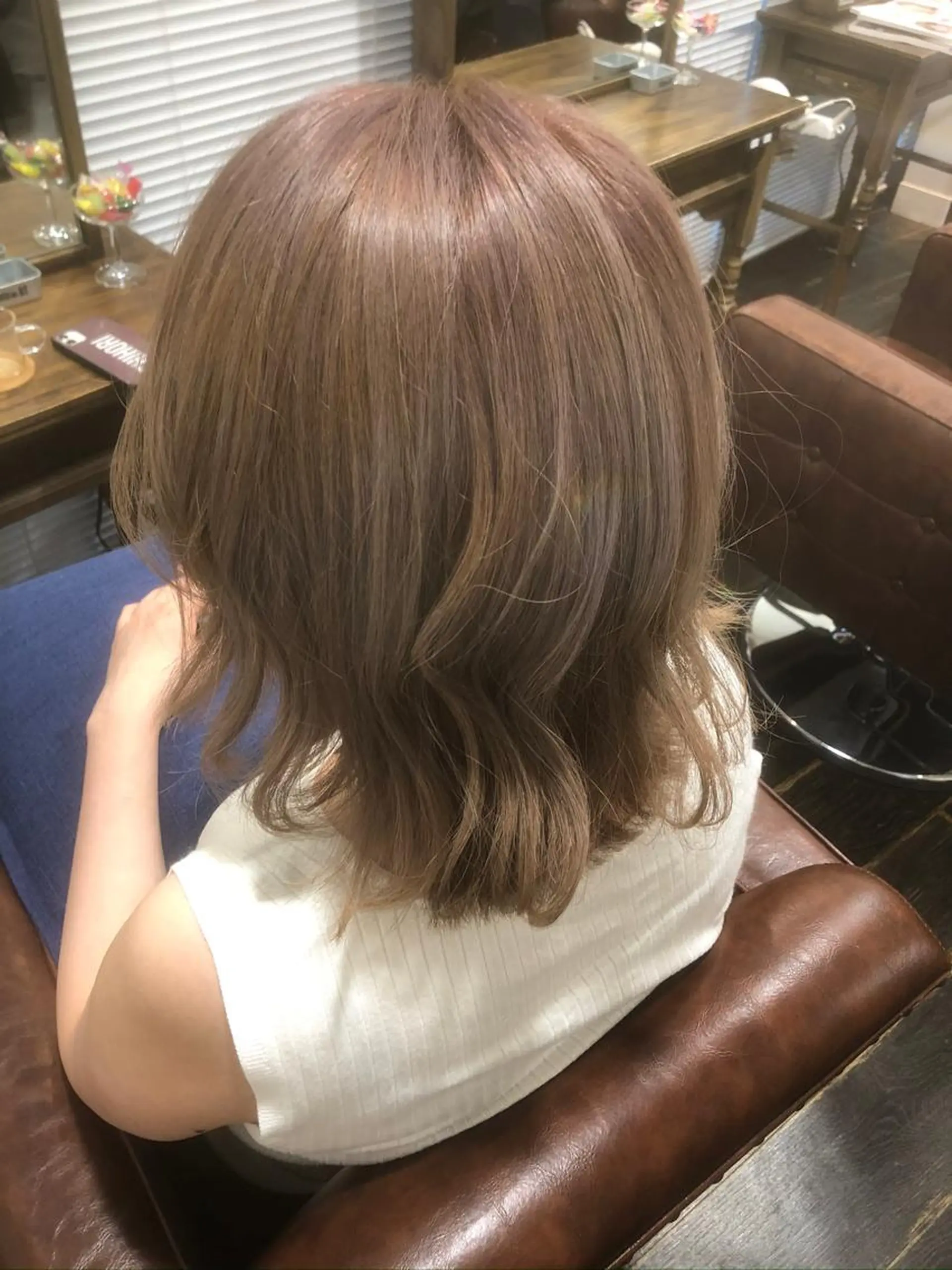 ミディアム ヘアカラー 田中 優のヘアスタイル