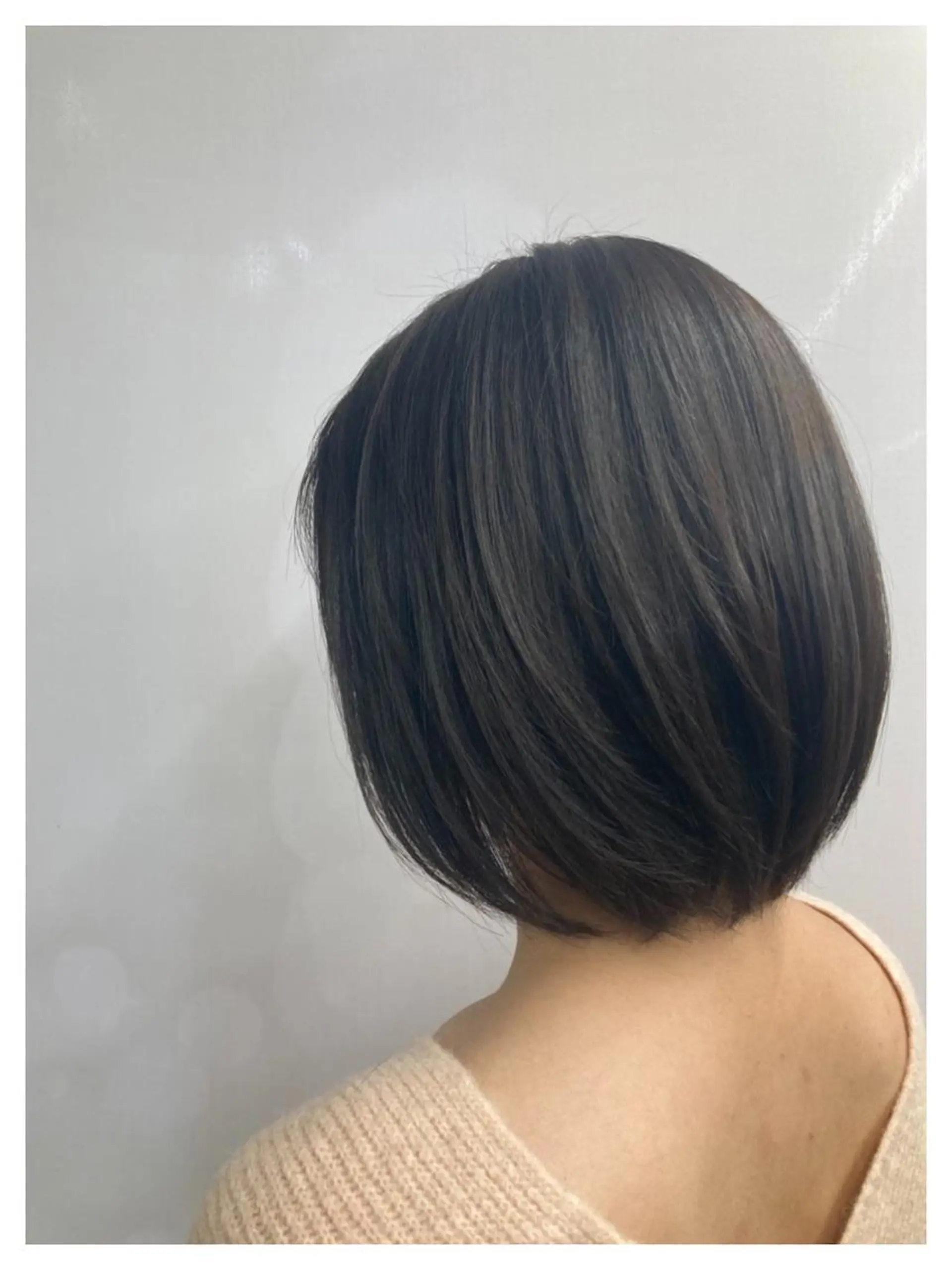 ミディアム カラー ヘアカラー トリートメント ブリーチ&似合せボブ 田中寛十のヘアスタイル