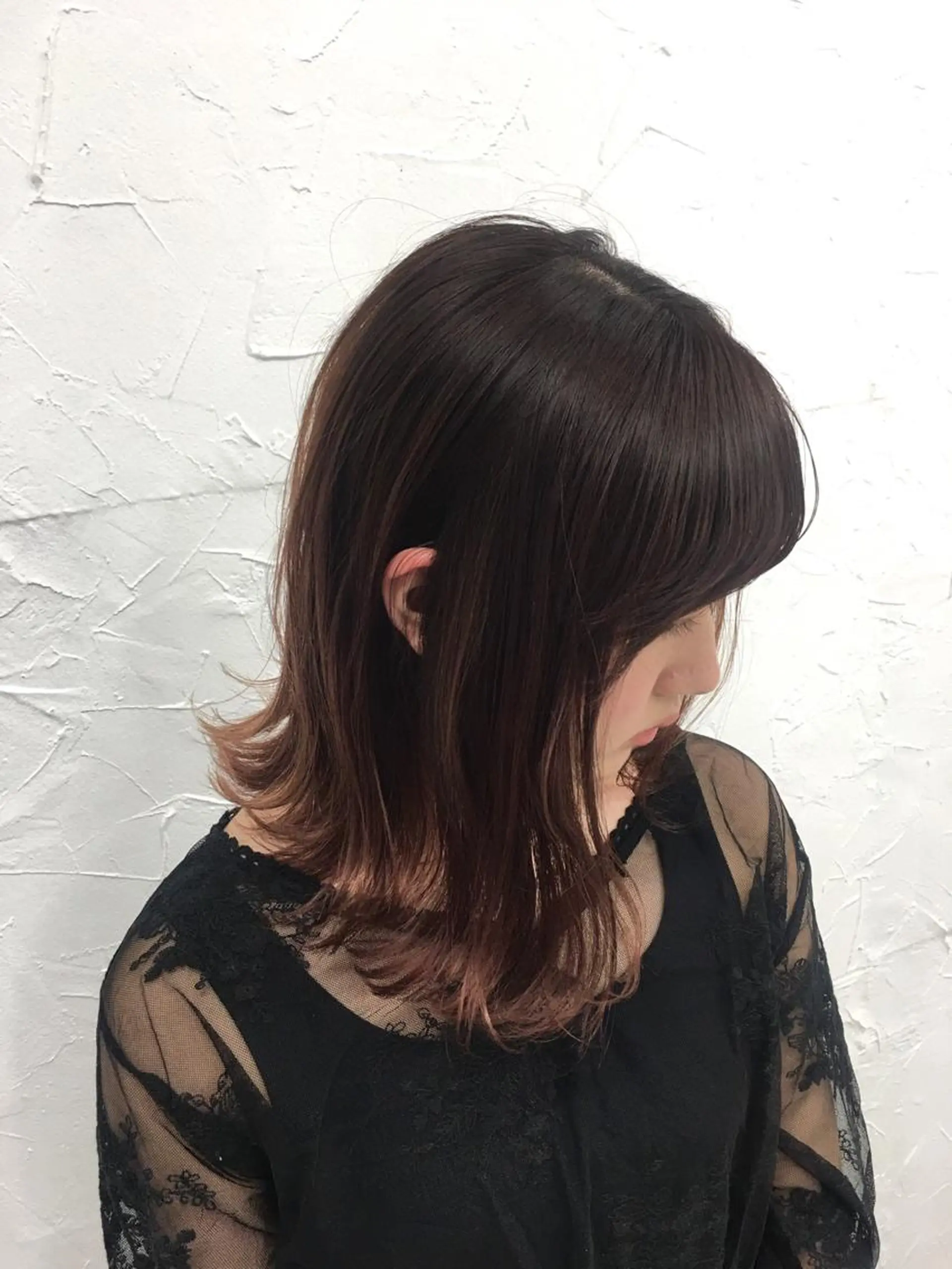 セミロング ヘアアレンジ 大人垢抜け ダブルカラー【上野】のヘアスタイル