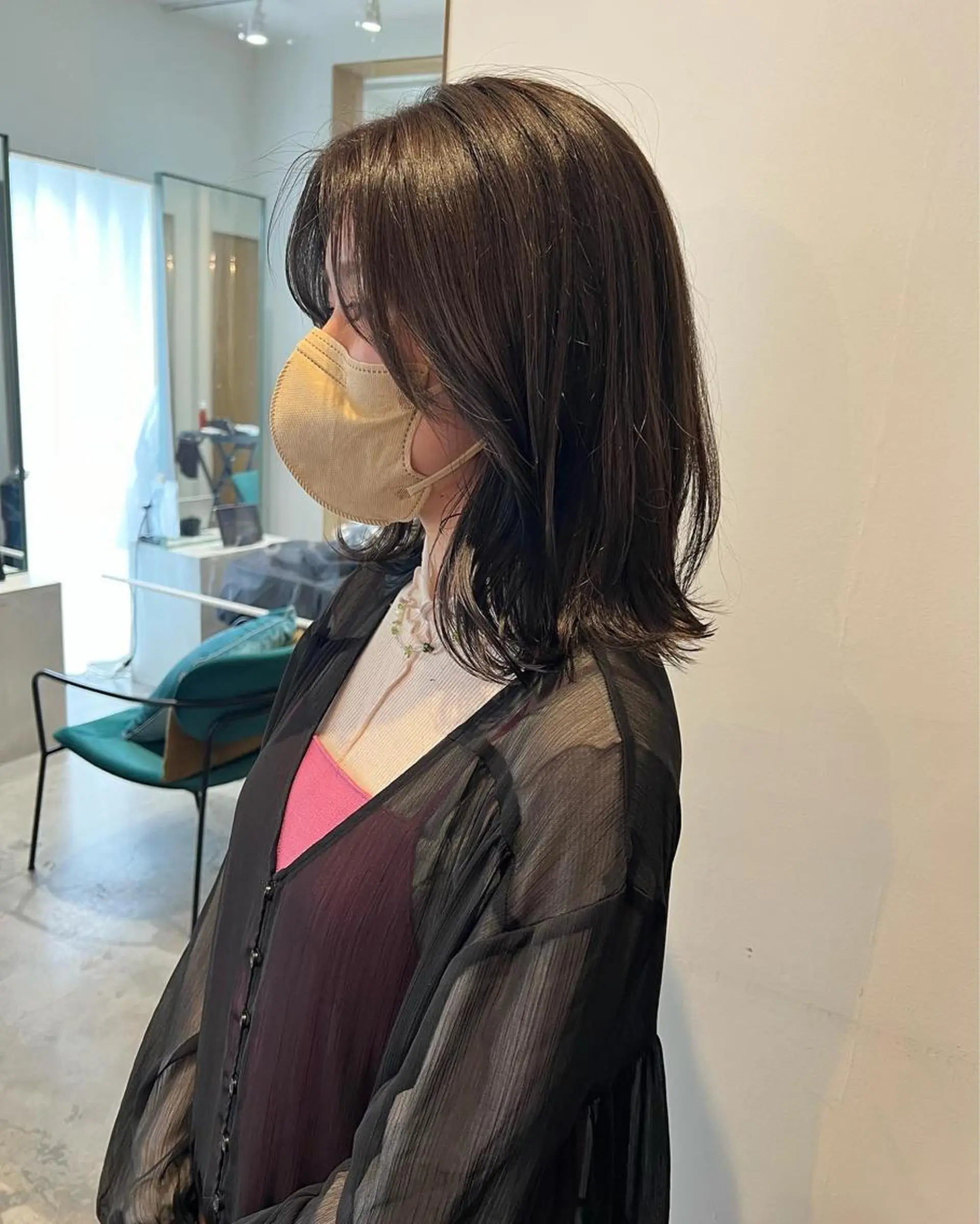 ミディアム カラー ミディアムパーマ /癖毛パーマのヘアスタイル