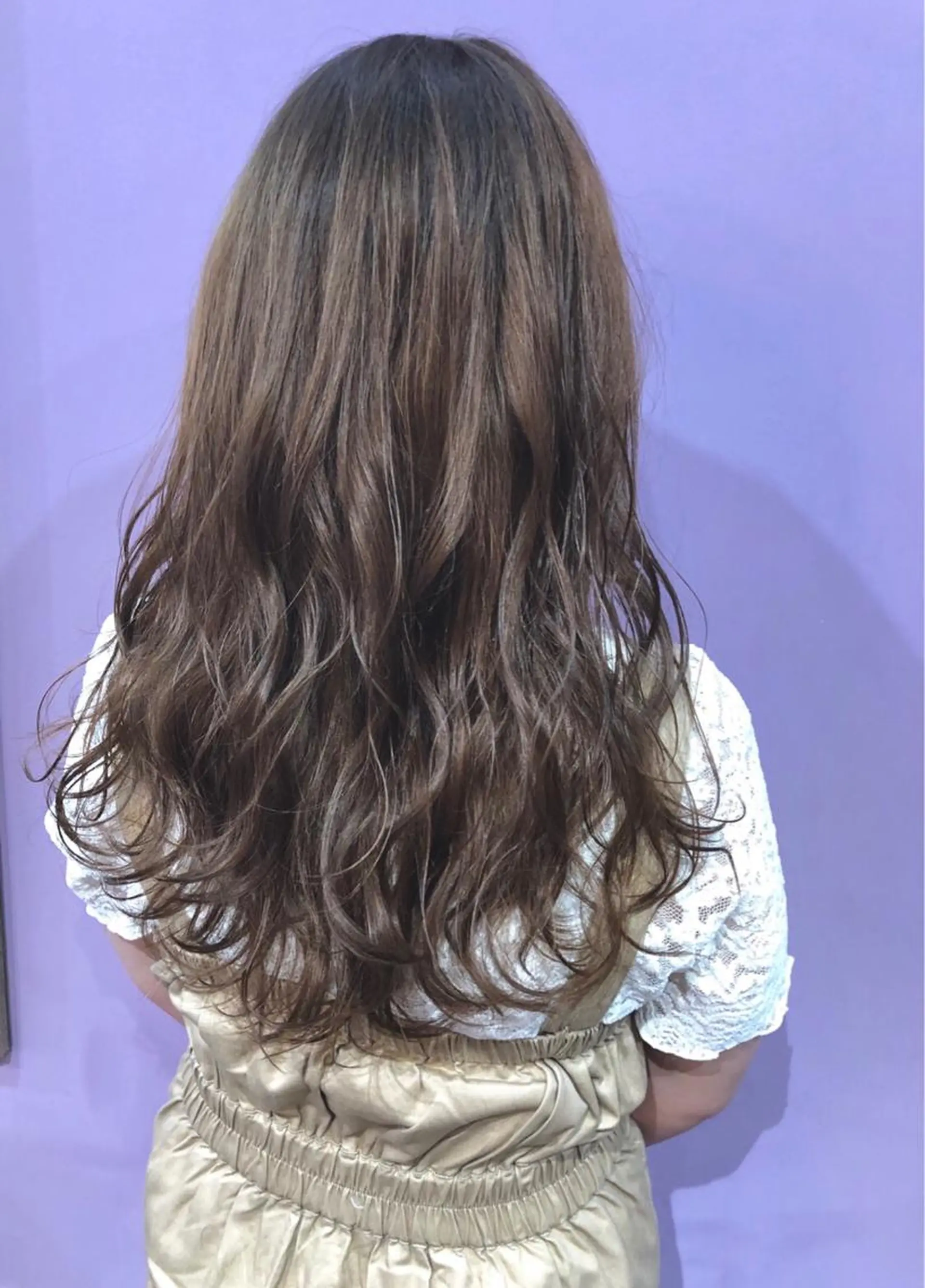 ロング カラー パーマ バイオレットカラー レイヤーカット ロング ローレイヤー 細川 亮のヘアスタイル