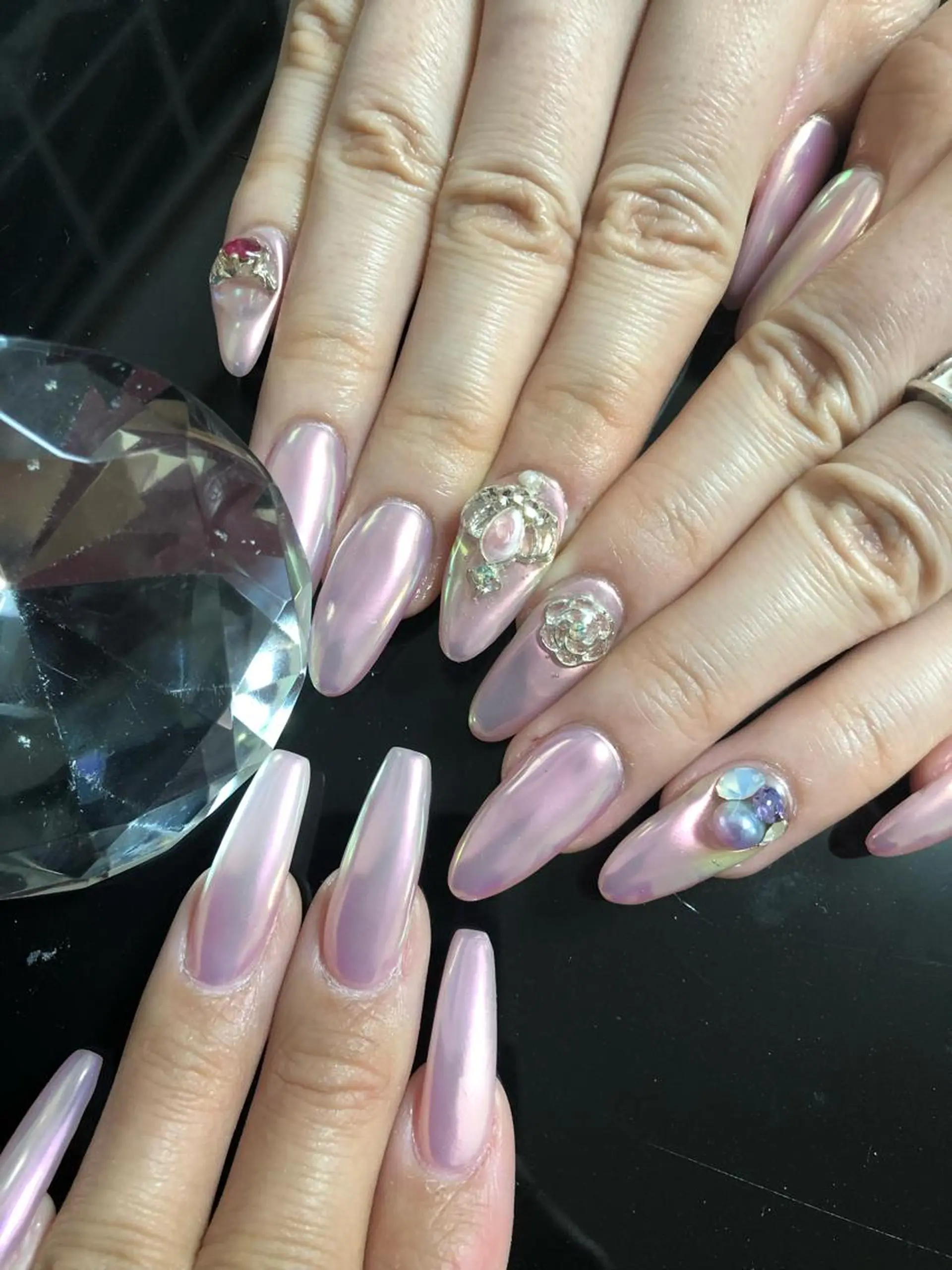 ロング カラー キッズ ネイル ハンドネイル ハンドケア 💎ビューティサロン 湘南　RIRAN💎のネイルデザイン