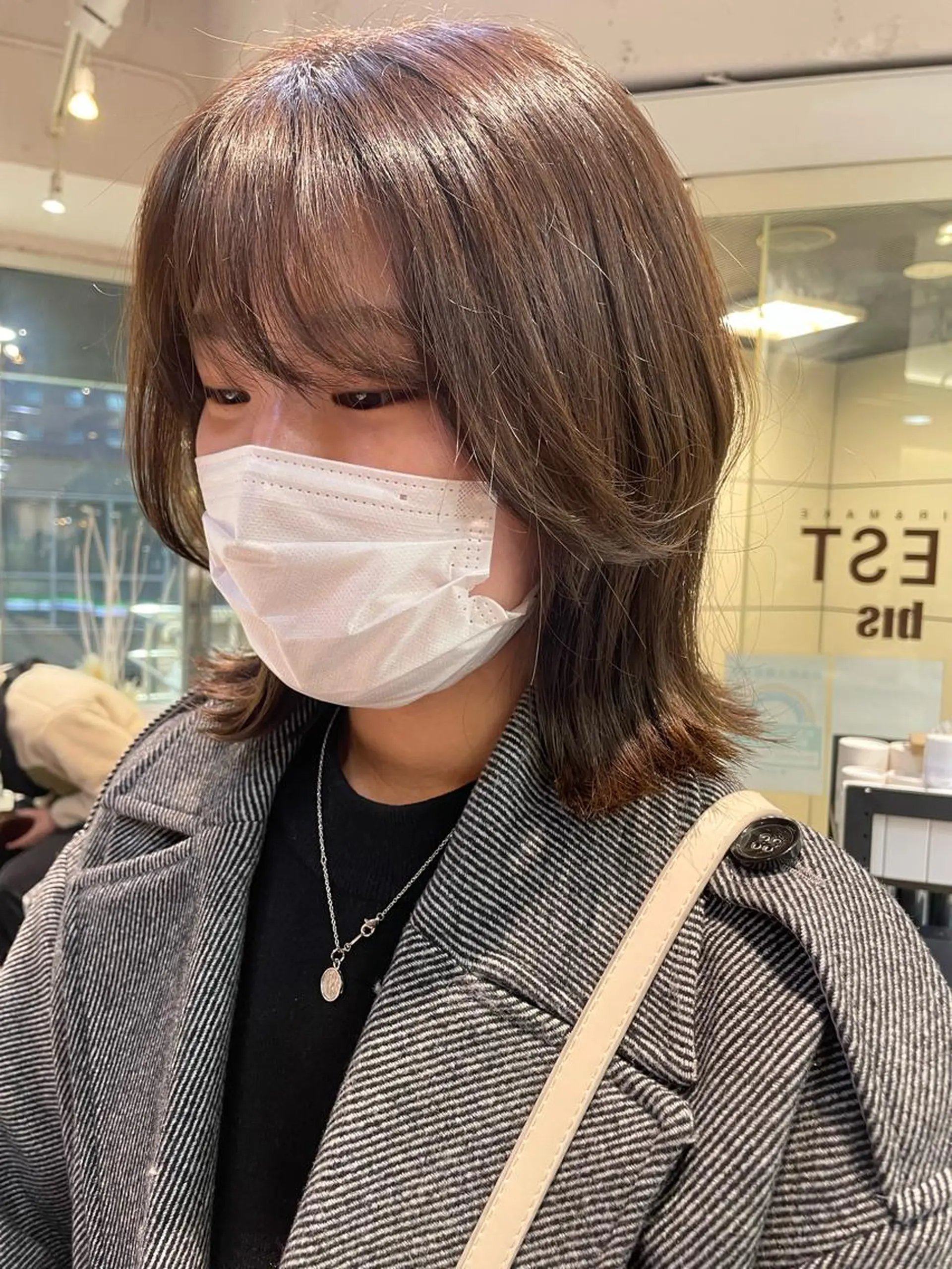 ミディアム カラー ベージュカラー オリーブベージュ 髪質改善 トリートメント ヘアカラー 韓国ヘア🦋 MIYUのヘアスタイル