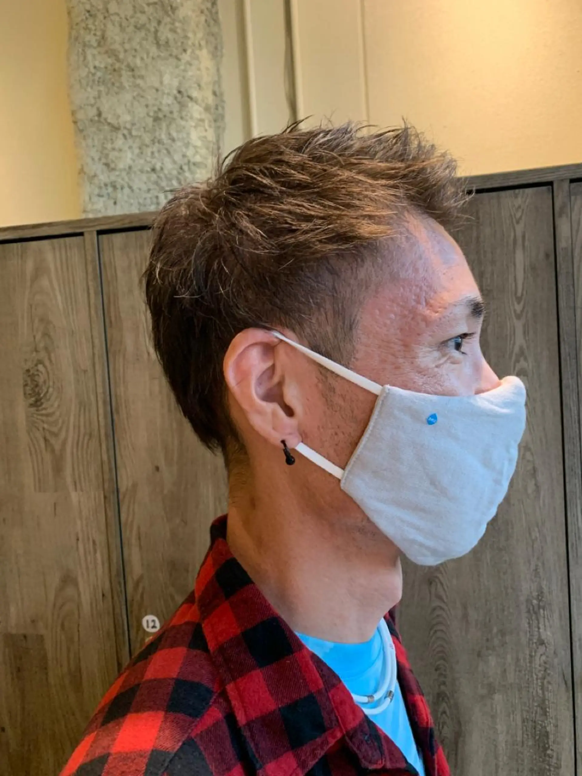 ショート パーマ メンズ カット ヘアカラー 縮毛矯正 トリートメント 岸本 桂輝のヘアスタイル