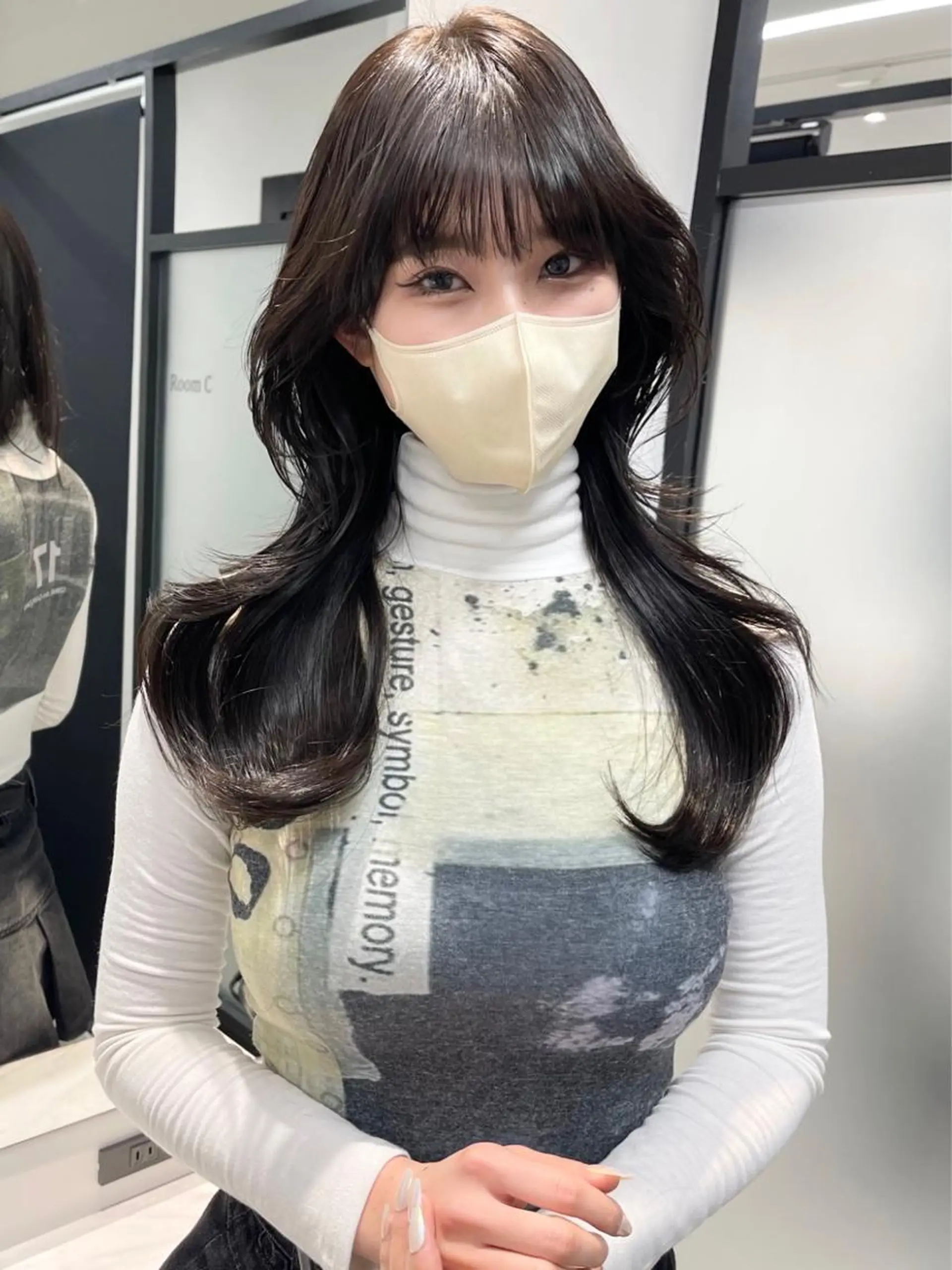 ロング 韓国風ヘア レイヤーカット カット ヘアカラー トリートメント 韓国レイヤーカット 髪質改善▫️水野有真のヘアスタイル