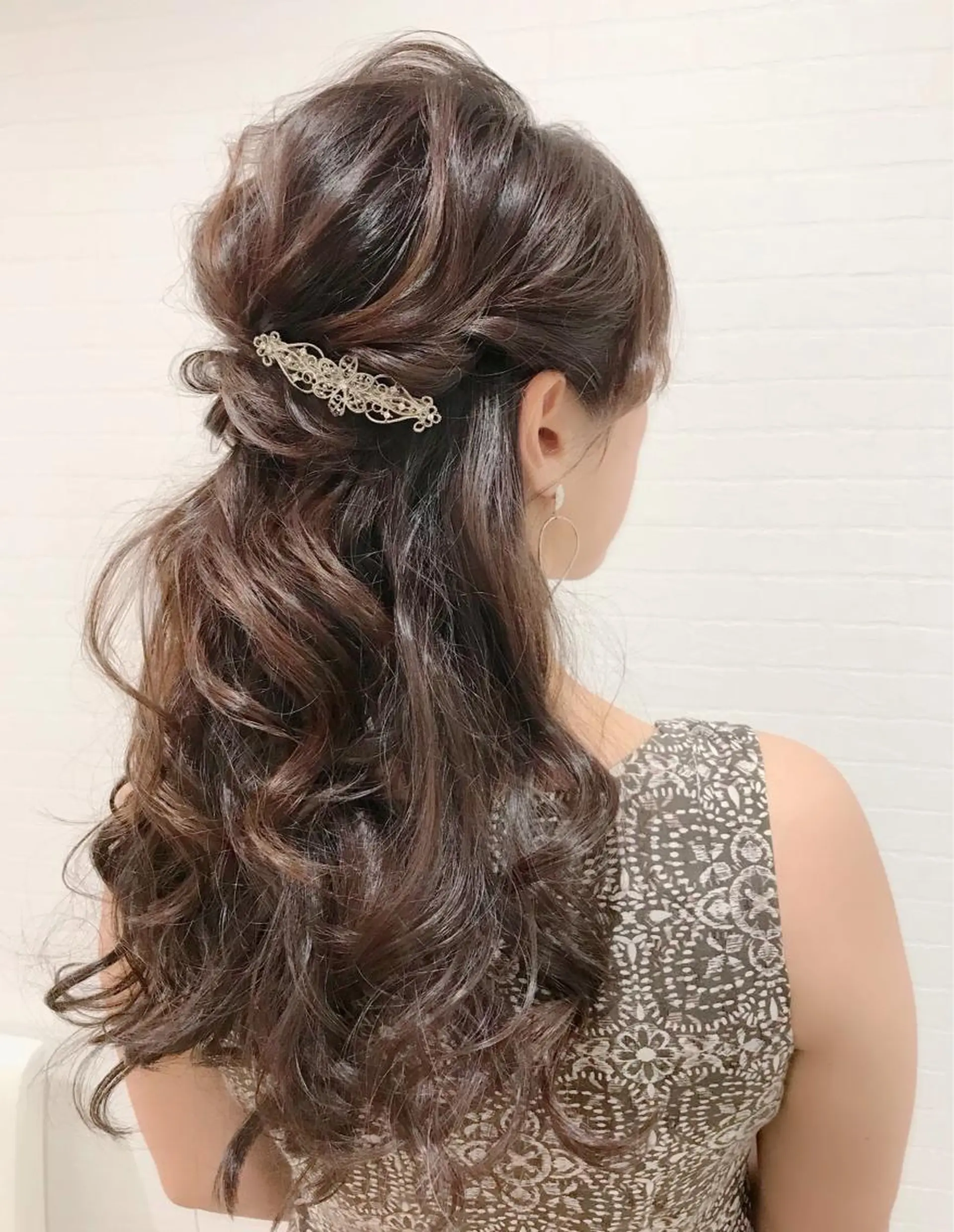 ロング ヘアアレンジ ハーフアップ ヘアセット GRANLUSSO 〜グランルッソ駅前店所属・木口 嘉美のヘアスタイル