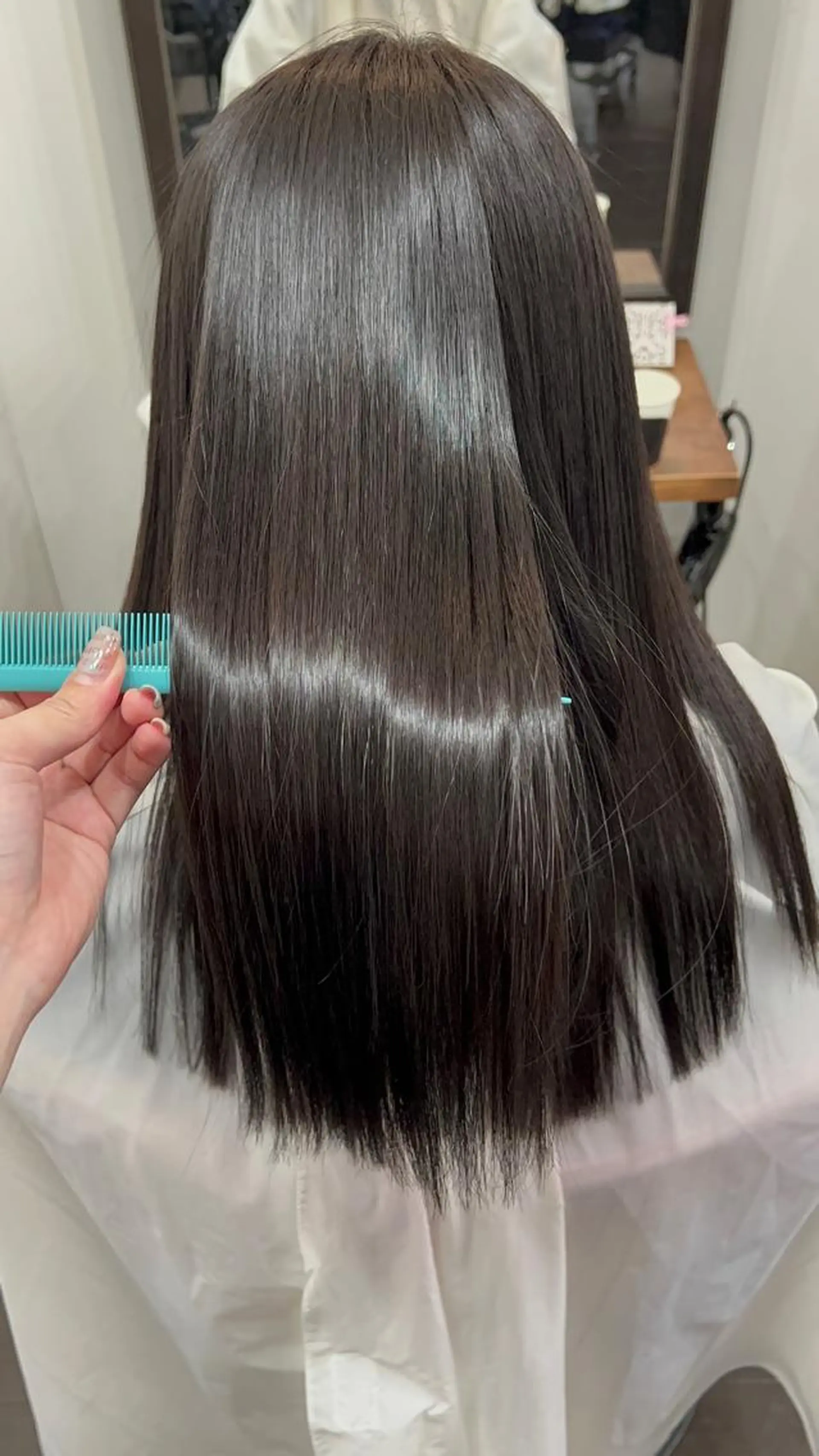 セミロング カット 縮毛矯正 トリートメント ヘッドスパ ヘアセット 名駅/艶韓国風ヘア miyabiのヘアスタイル