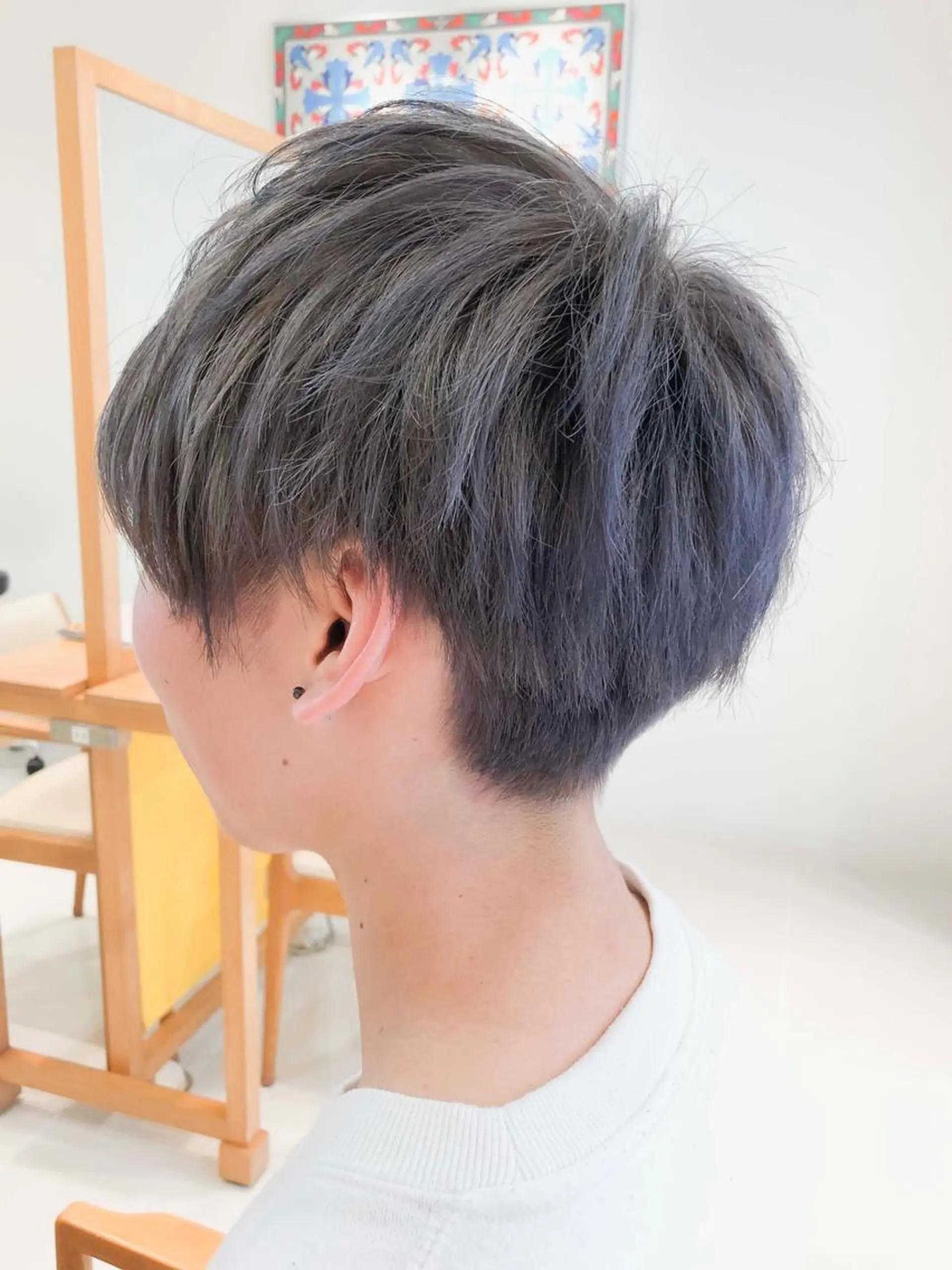 ショート ヘアアレンジ メンズ アッシュ アッシュグレー アッシュグレージュ モテ髪透明感❤️ デイズヘアカラーのヘアスタイル