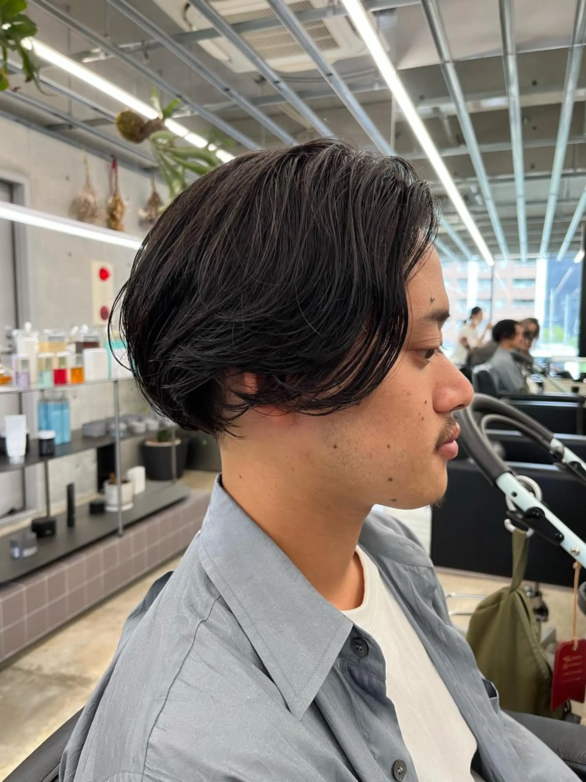 ショート パーマ メンズ カット ダブルカラー/ ケアブリーチ/クニトのヘアスタイル