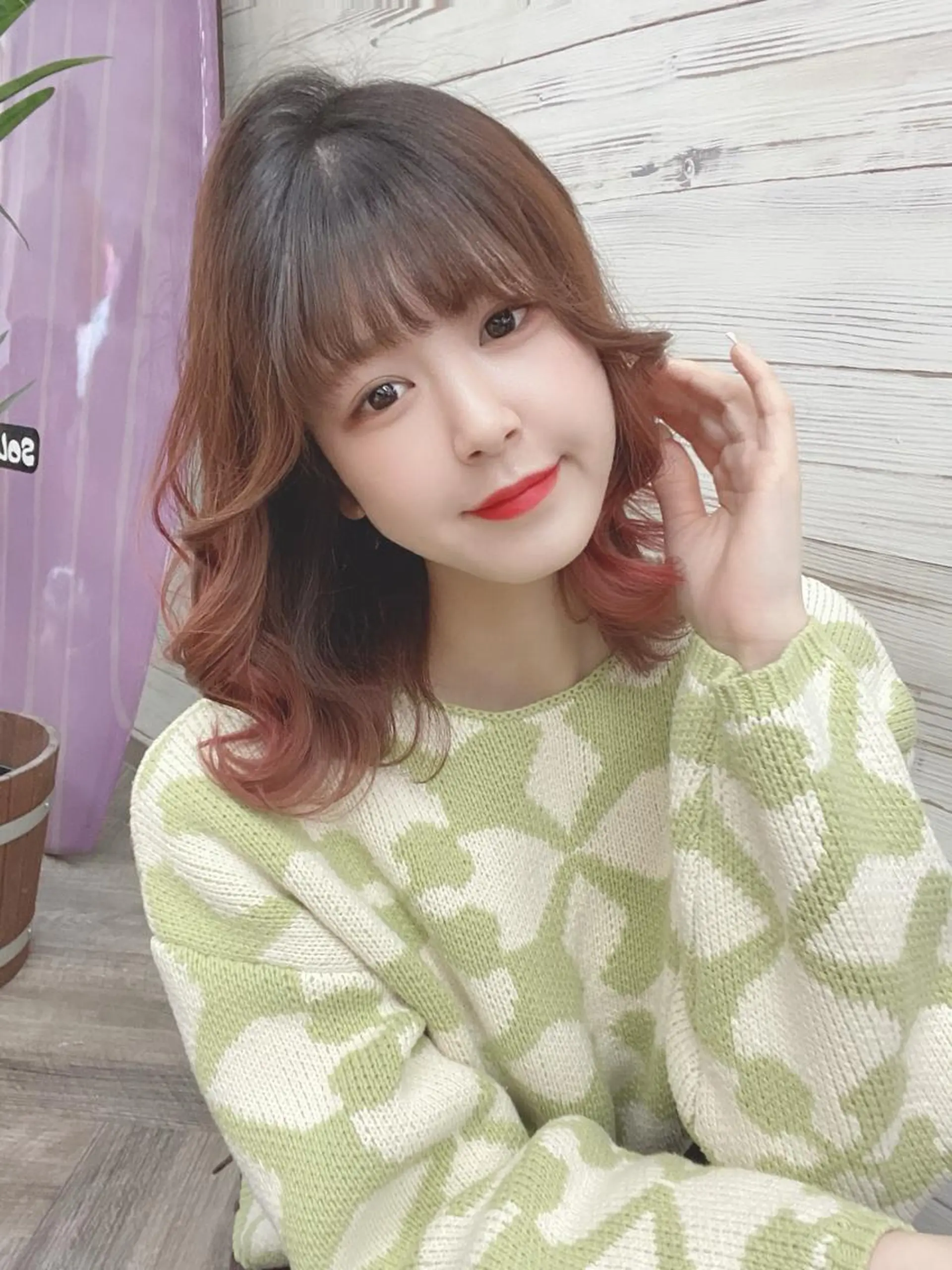 セミロング カラー ヘアアレンジ アイブロウ ショートボブ 編み込みエクステ シールエクステ セミロングパーマ バレイヤージュ LAVENDIA Azabu所属・LAVENDIA 初音のヘアスタイル