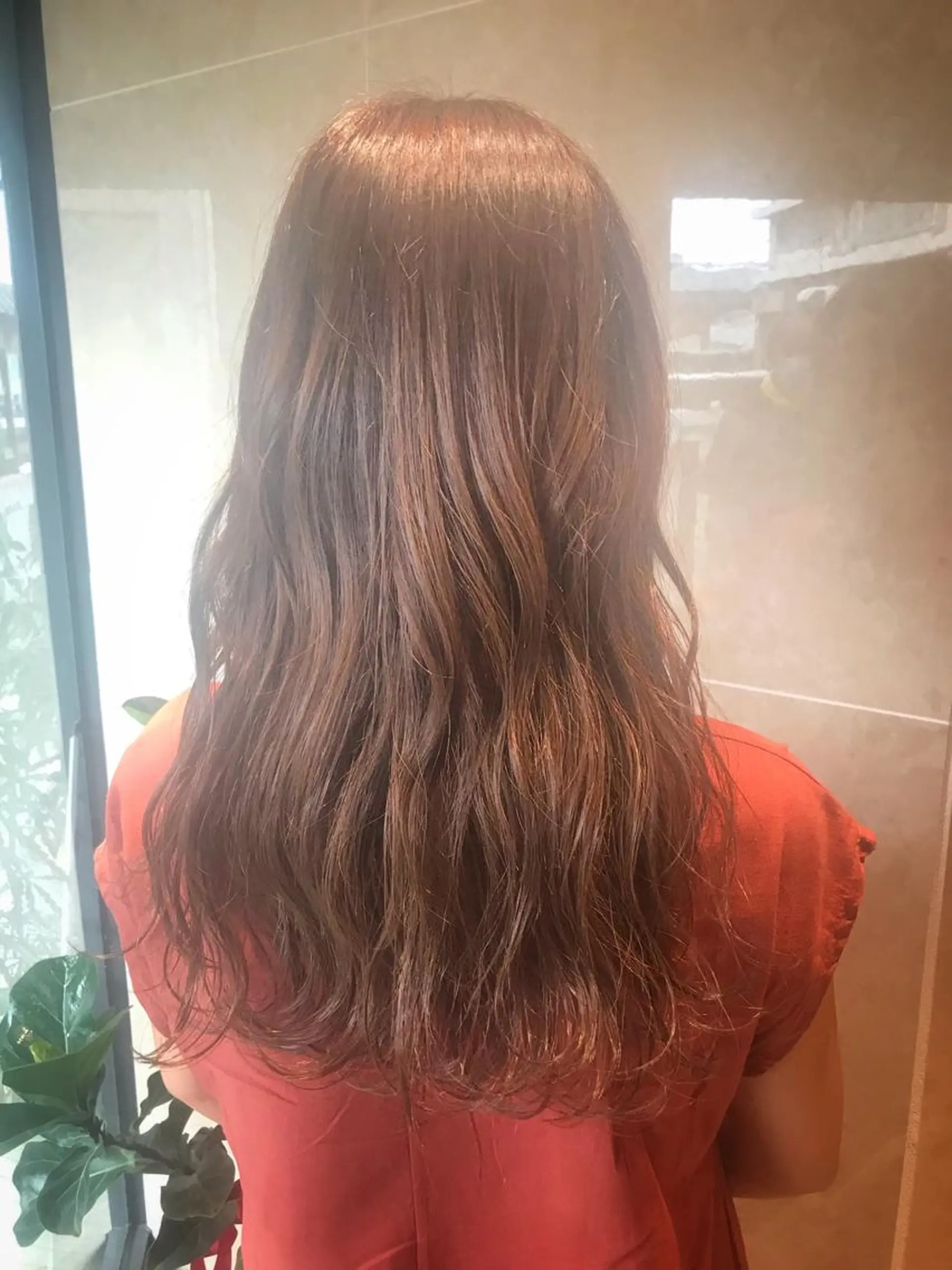 ロング カラー ベージュカラー ピンクカラー ピンクベージュ 関 桃子のヘアスタイル