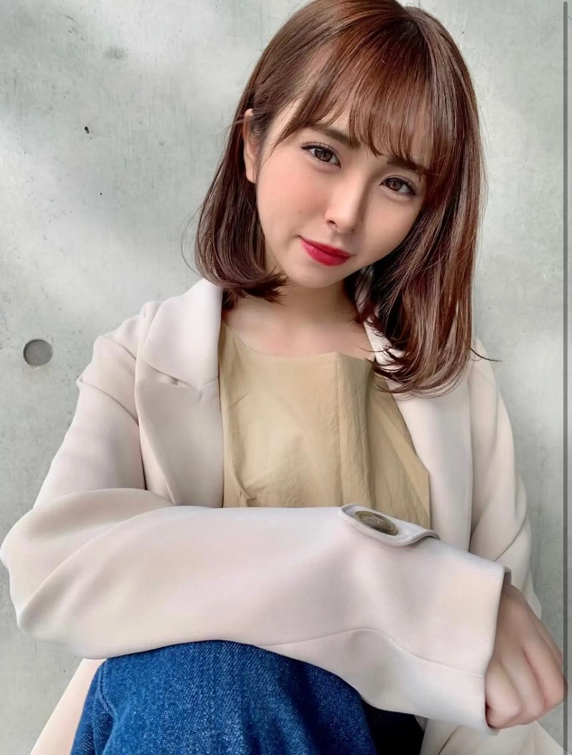 セミロング 髪質改善 トリートメント くすみミルクティー/ ブラウン🪡TOWAのヘアスタイル